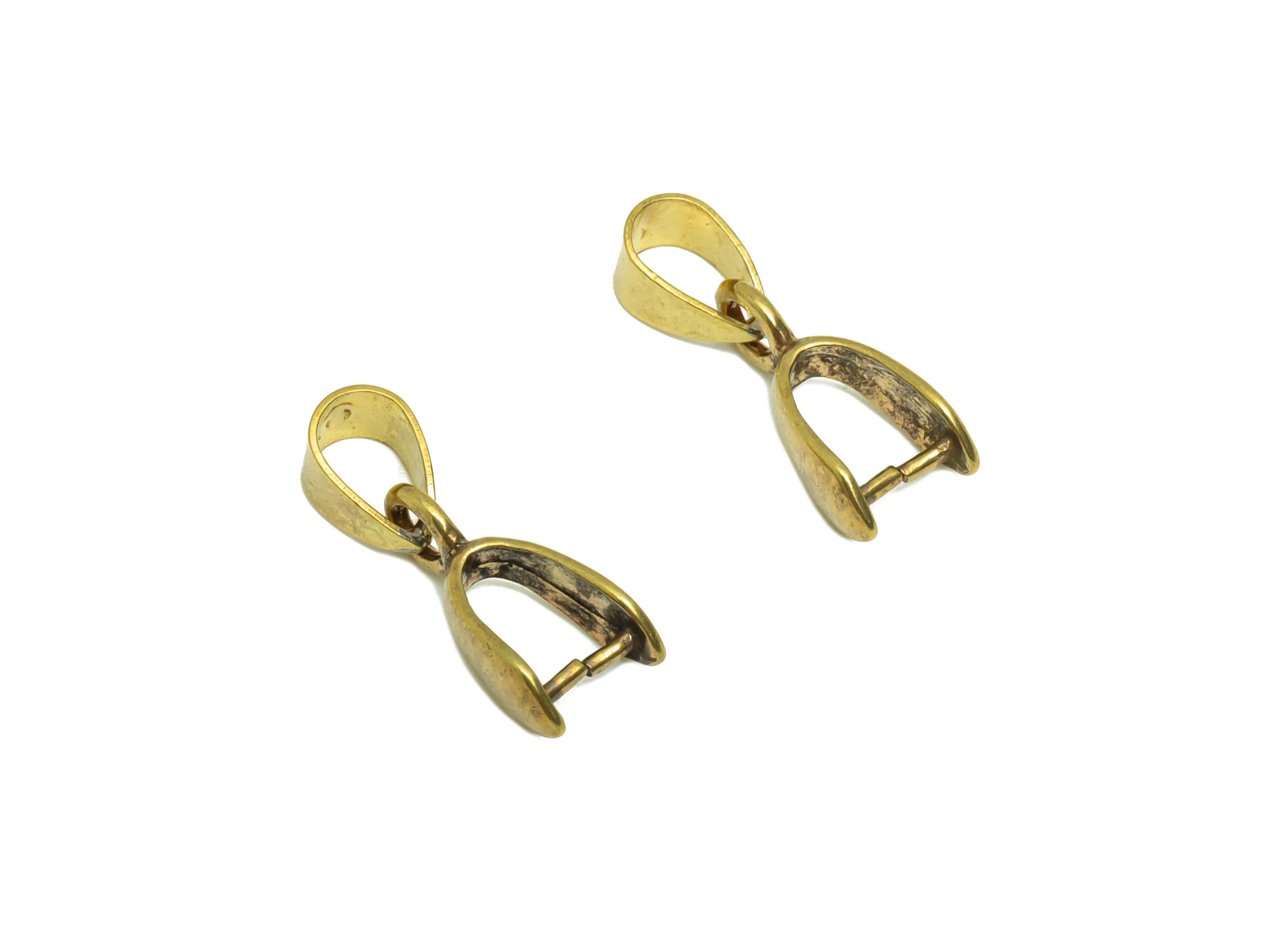 9*4 Necklace Connection Buckle - Brass Universal Buckle - Buckle Pendant - Brass Melon Seed Buckle - For Necklace - 18.42x8.22x1mm - PP9160 - DOMEDBAZAAR