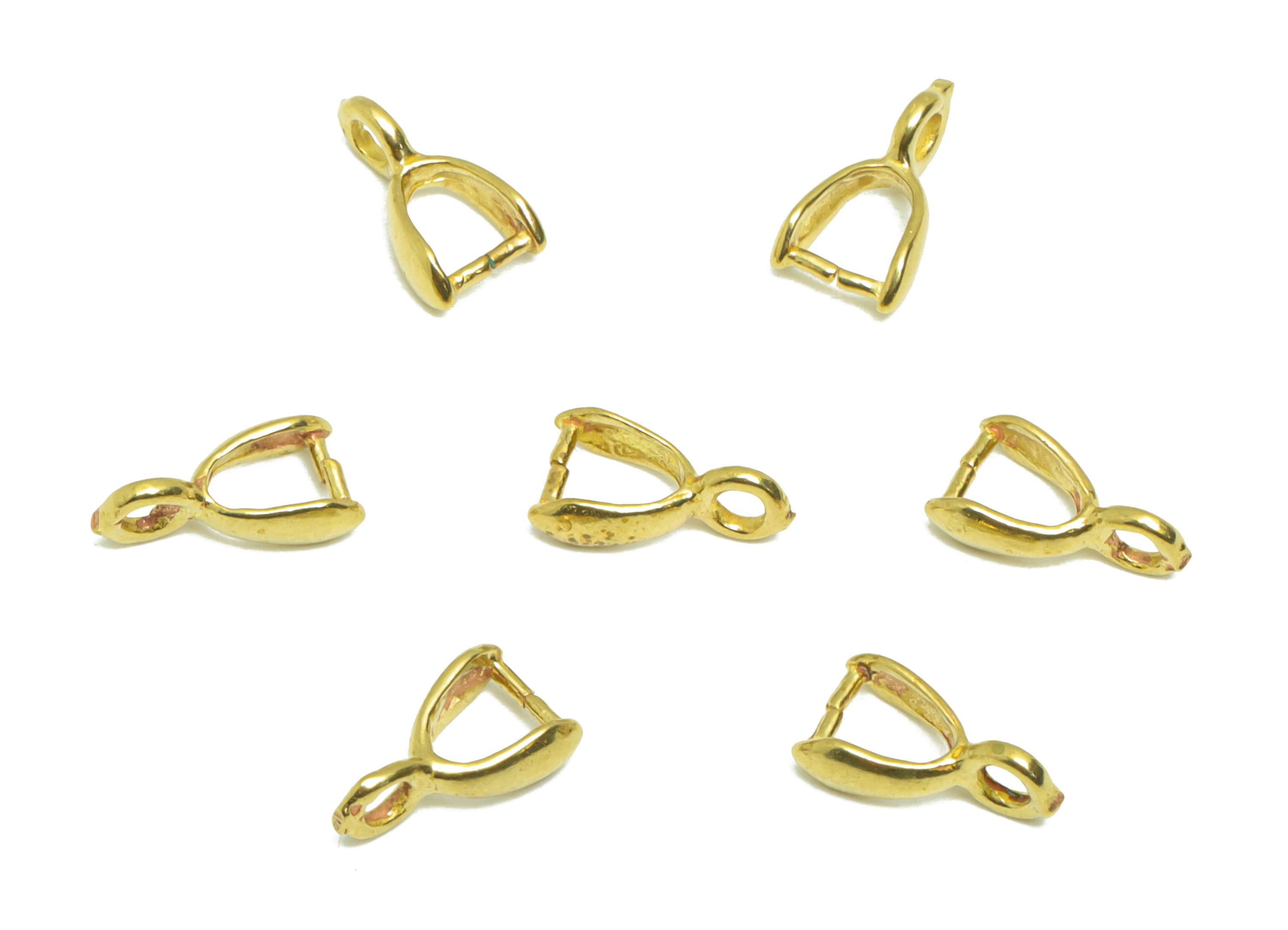 Necklace Connection Buckle - Brass Universal Buckle - Buckle Pendant - Brass Melon Seed Buckle - For Necklace - 9.73x5.79x2.4mm - PP9156 - DOMEDBAZAAR