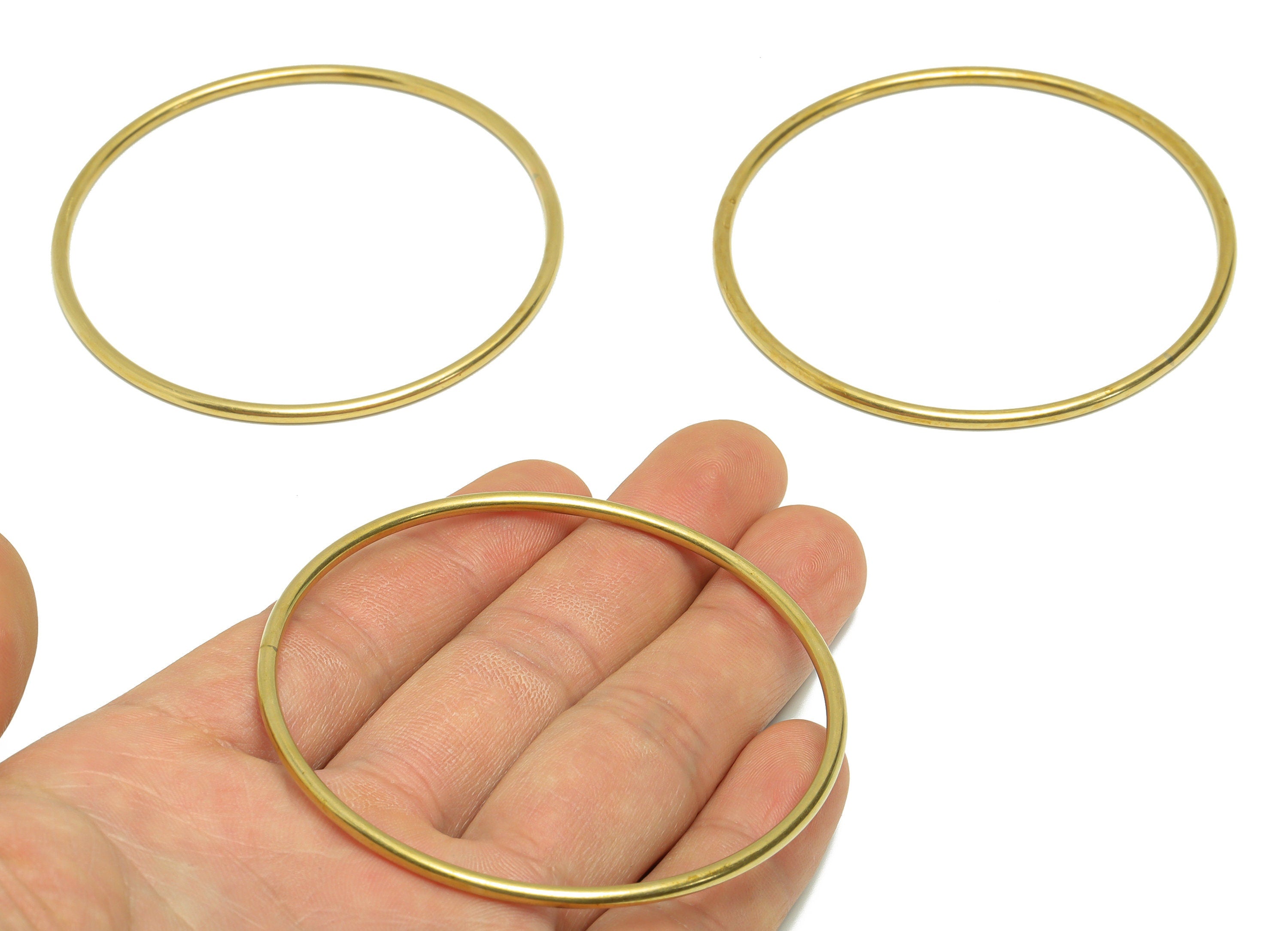 Brass Hoop Bracelet - Brass Circle Bracelet - Brass Ring Bracelet - Wire Bracelet - For Bracelet - Jewelry Supplies - 69x69x2.3mm - PP9426 - DOMEDBAZAAR