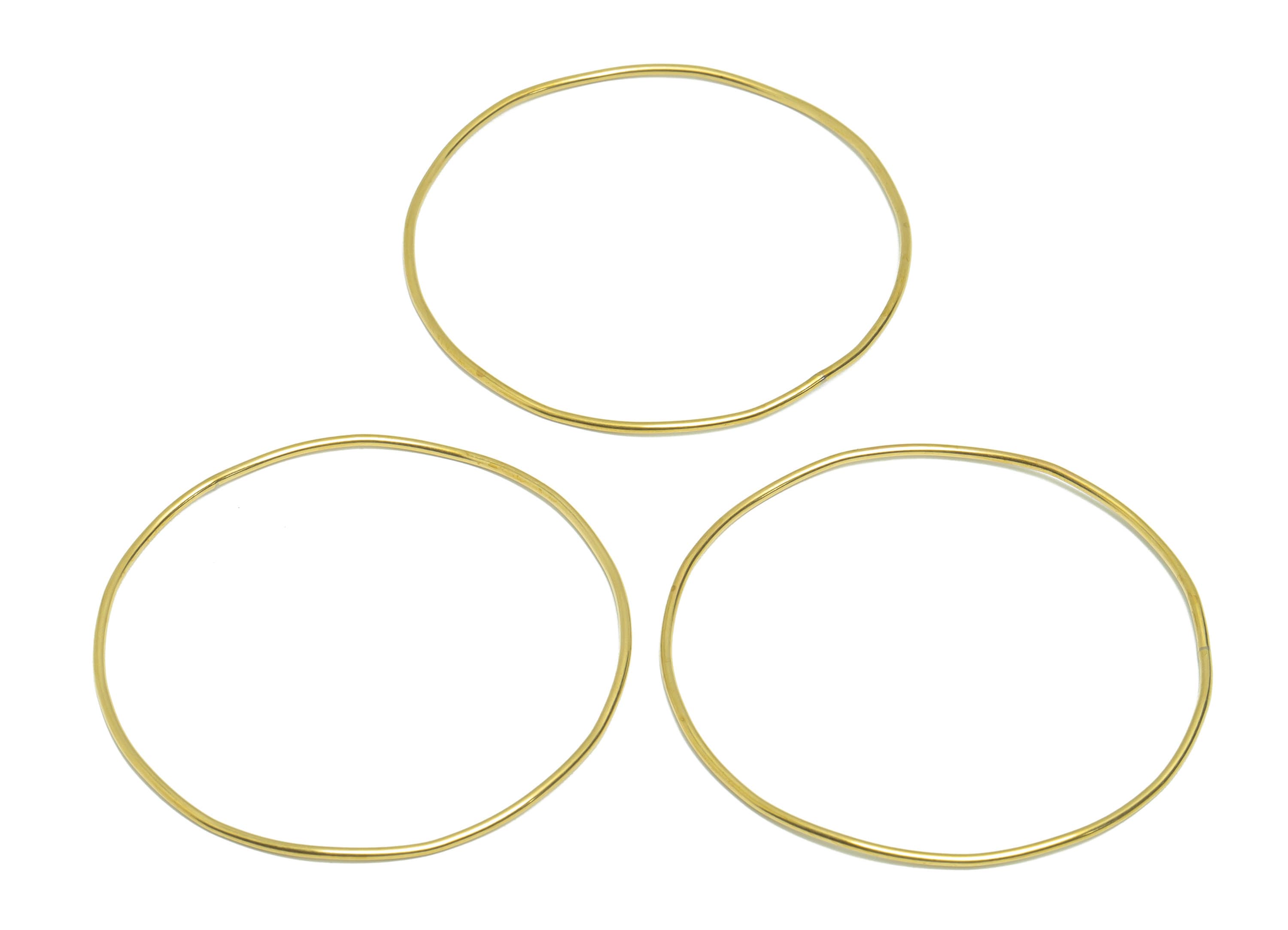 Brass Hoop Bracelet - Brass Circle Bracelet - Brass Ring Bracelet - Wire Bracelet - For Bracelet - Jewelry Supplies - 62.6x62x1mm - PP9427 - DOMEDBAZAAR