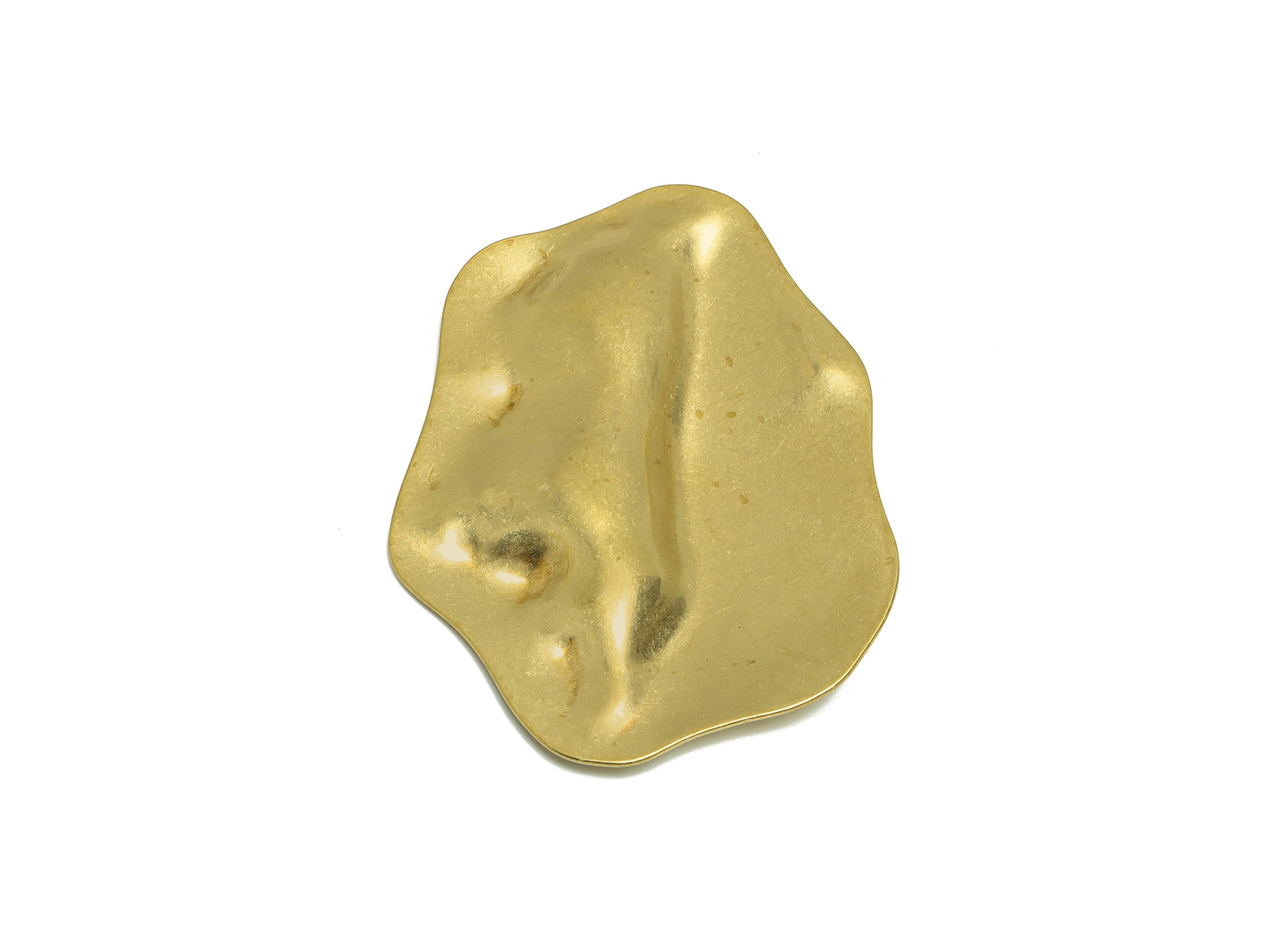 Brass Wavy Earring Charm - Brass Hammered Charm - Brass Irregular Wavy Charm - Hammered Charm - Earring Finding - 59x44.27x1.55mm -PP9417 - DOMEDBAZAAR