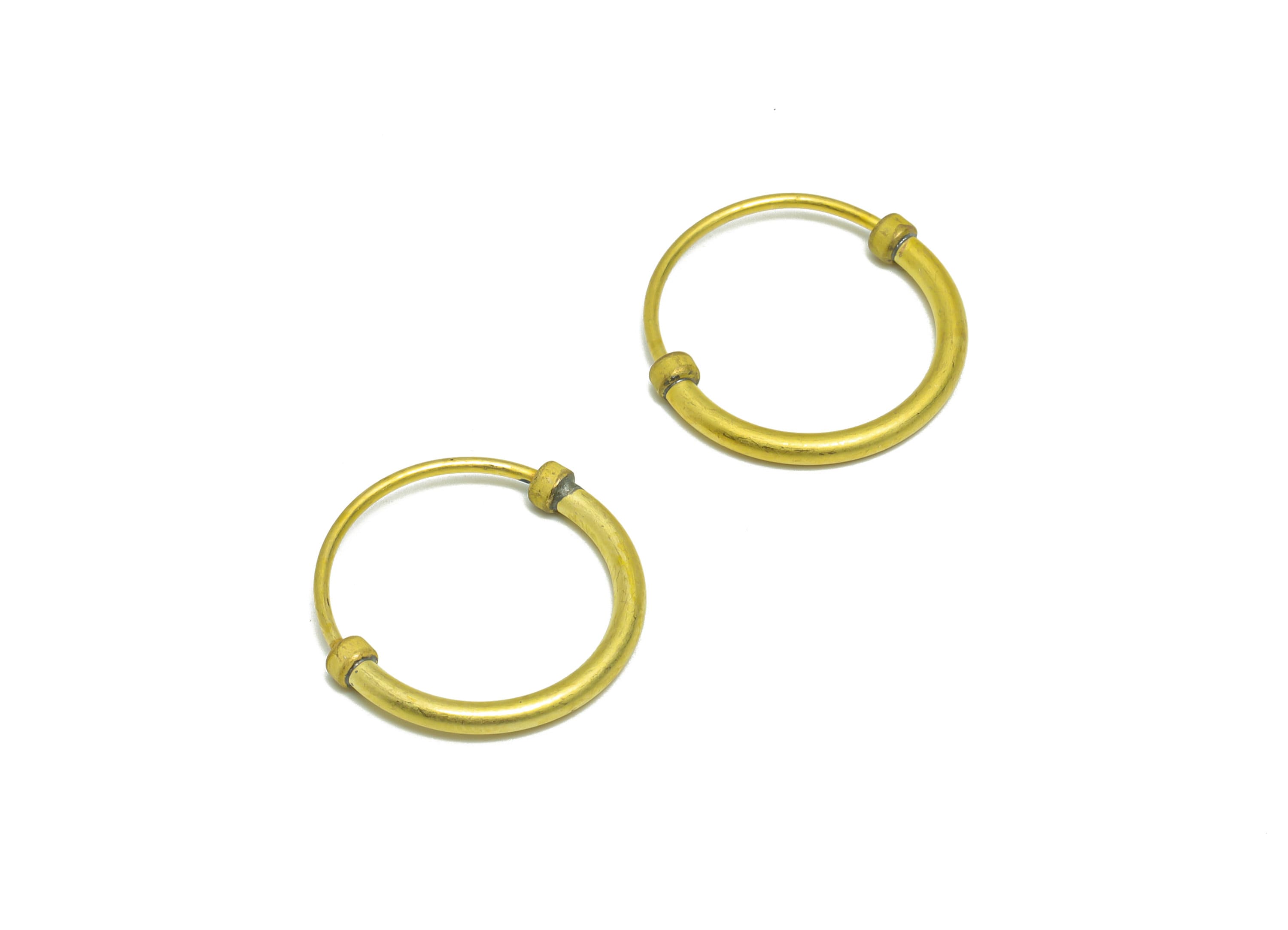 Brass Wire Hoop Earring - Raw Brass Round Hoop Earring - Brass Geometry Clasp Earring - Brass Circle Hoop Earring- 20x20x1.83mm - PP9471 - DOMEDBAZAAR