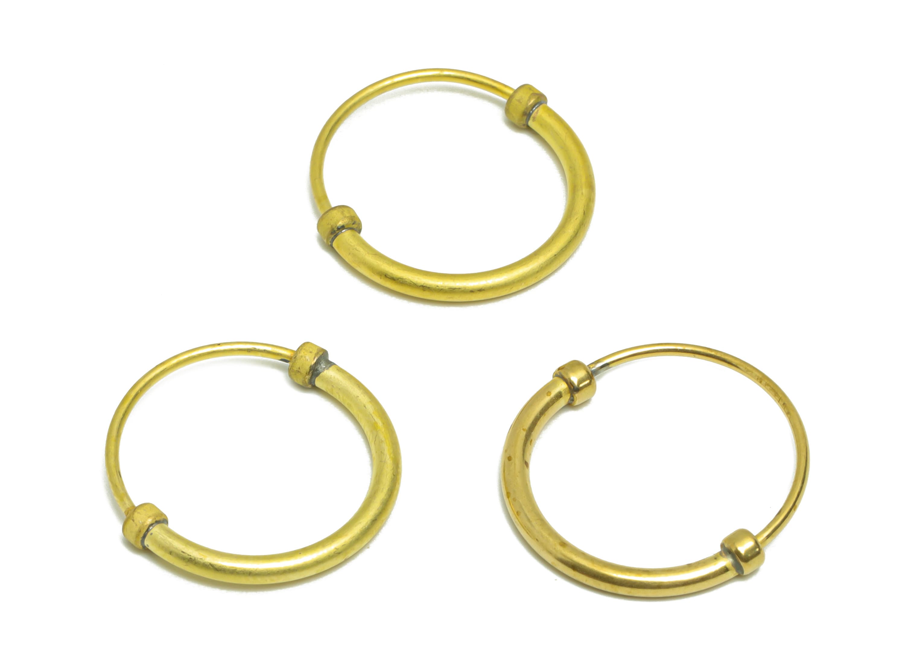 Brass Wire Hoop Earring - Raw Brass Round Hoop Earring - Brass Geometry Clasp Earring - Brass Circle Hoop Earring- 20x20x1.83mm - PP9471 - DOMEDBAZAAR