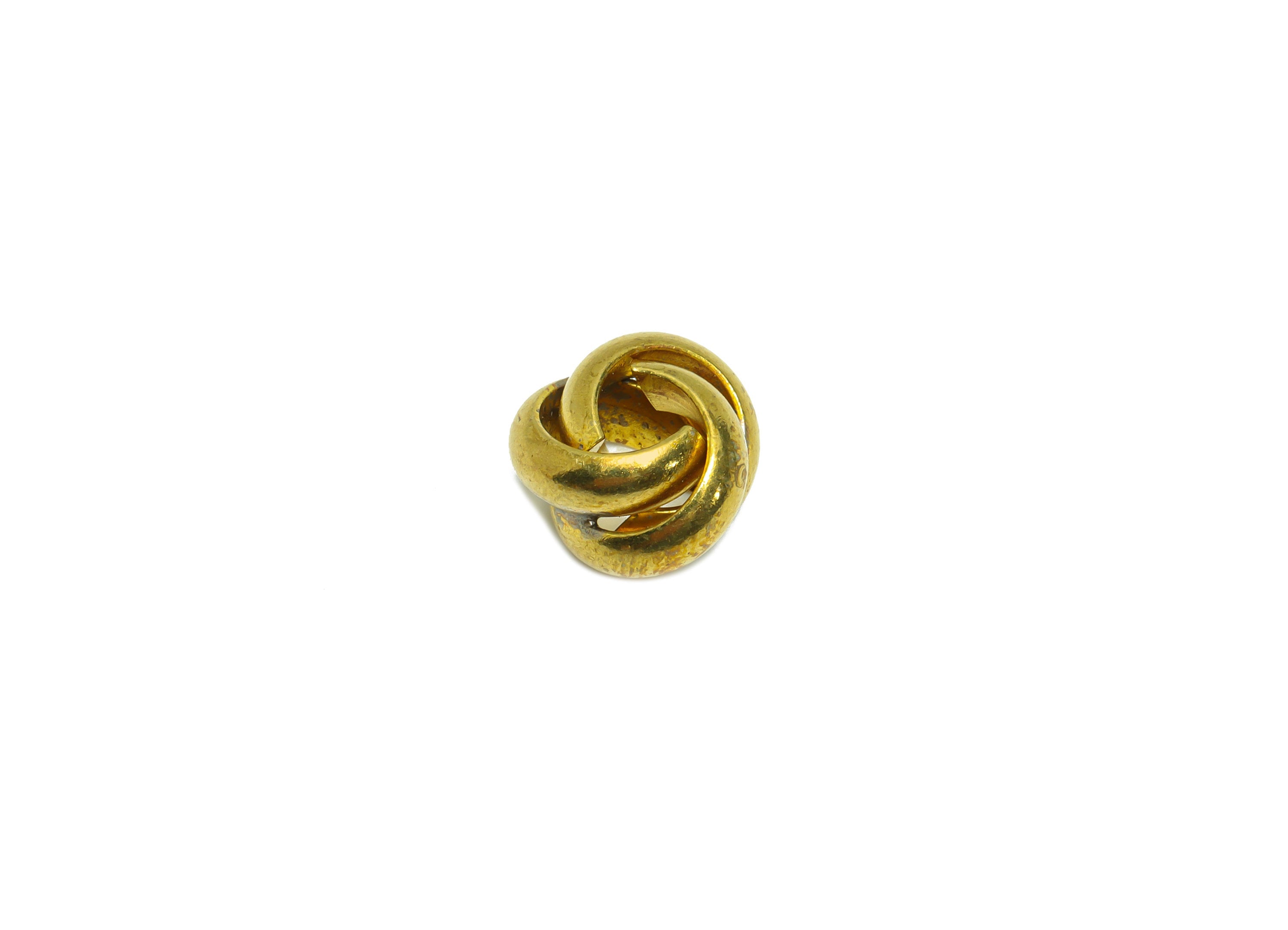 Brass Interwoven Earring Charm - Raw Brass Rings Knot Earring Charm - Cross Rings Bead Earring Charm - Bracelet Beads - 14x14x9.2mm - PP9390 - DOMEDBAZAAR