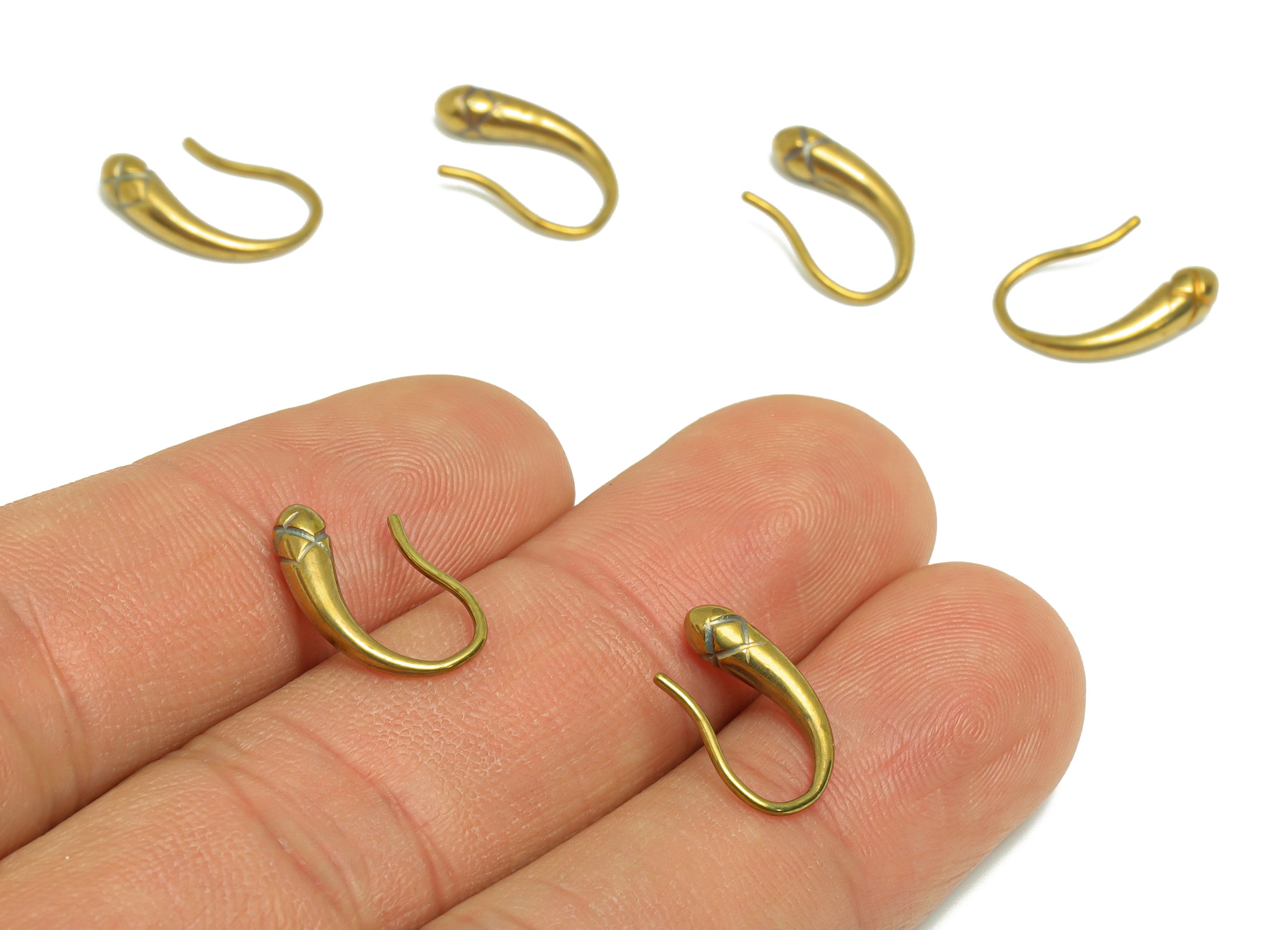 Brass Drop Hook Wire Earring - Raw Brass Textured Teardrop Wire Hook Earring - Brass Ear Wire Earring - Hook Wire Earring - 14x9x1mm -PP9452 - DOMEDBAZAAR