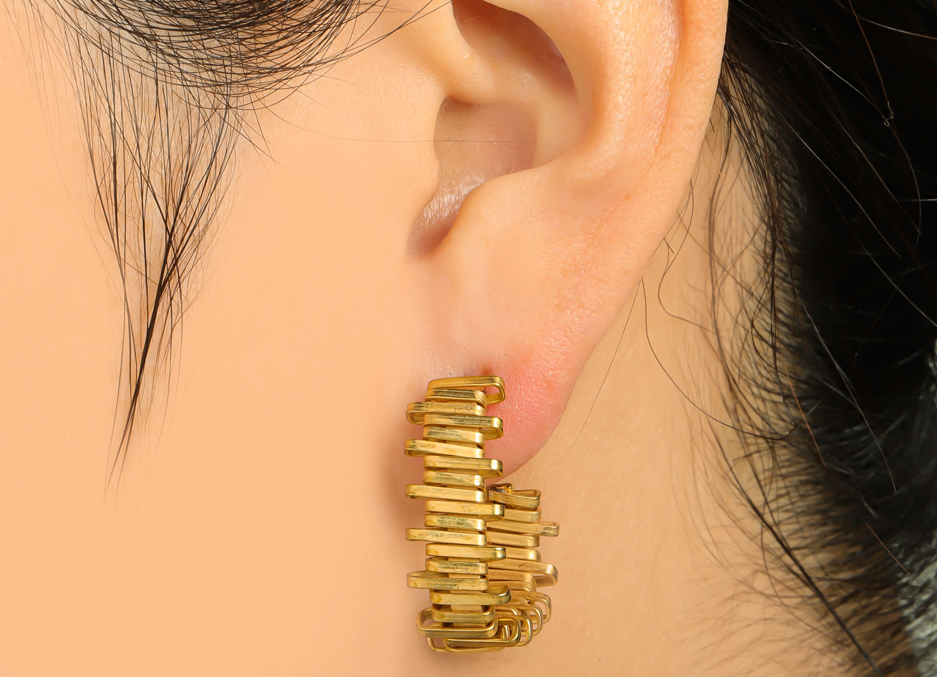 Brass Hoop Wire Earring - Raw Brass Triangle Hoop Earring - Brass Twine Wire Hoop Earring - Brass Open Hoop Earring - 26x22x2.92mm - PP9465 - DOMEDBAZAAR