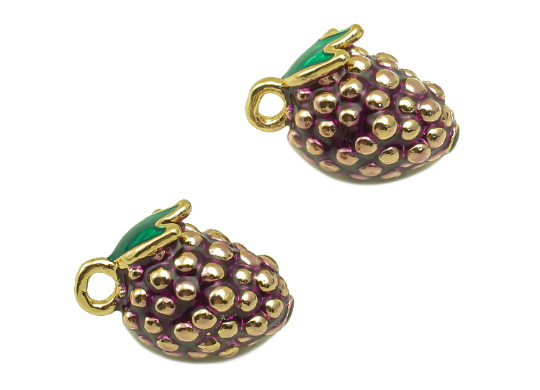 Enamel Fruit Earring Charms - Watermelon Enamel Pendant , 18K Gold Plated Brass Fruit Figures , Fruits DIY Jewelry Making Charms - DOMEDBAZAAR