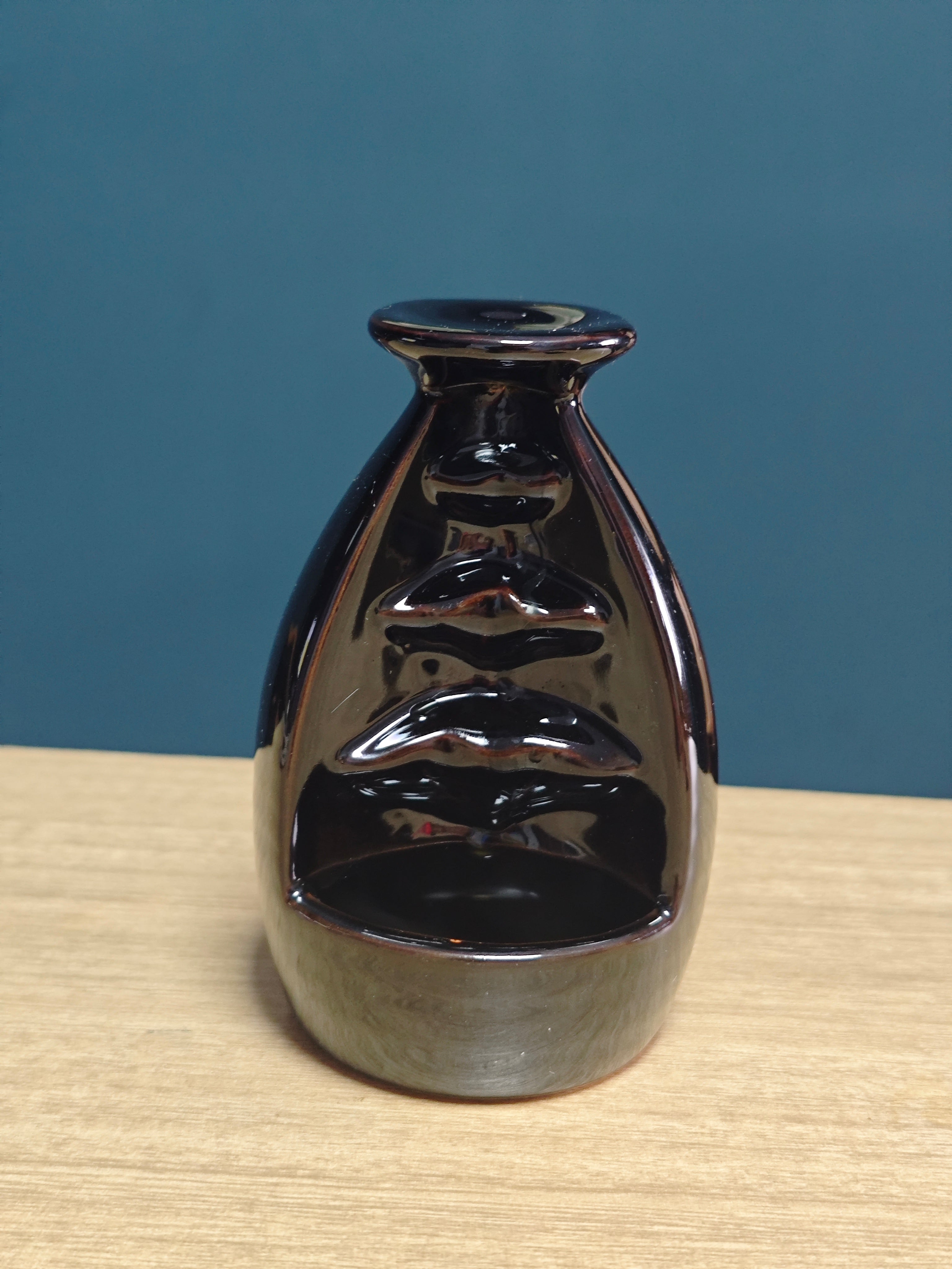 Ceramic Reflux Incense Burner - Decorative Incense Burner Biblo - Glazed Ceramic Abstract Waterfall Motif Bottle Burner 11.5cm BIB-4 - DOMEDBAZAAR