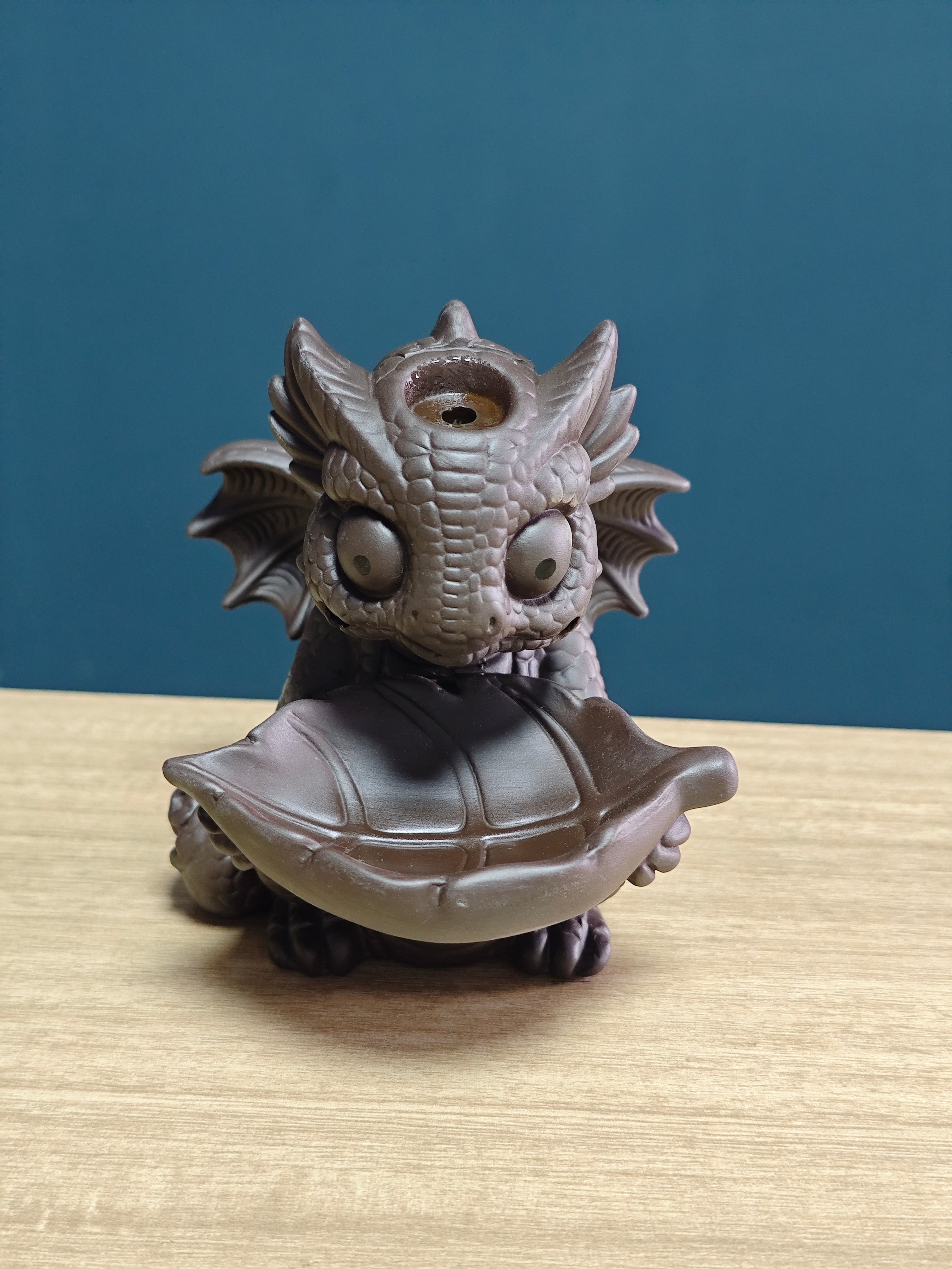 Ceramic Reflux Incense Burner - Decorative Incense Burner Biblo - Baby Dragon Cute Mythical Creature Burner 11cm BIB-30 - DOMEDBAZAAR