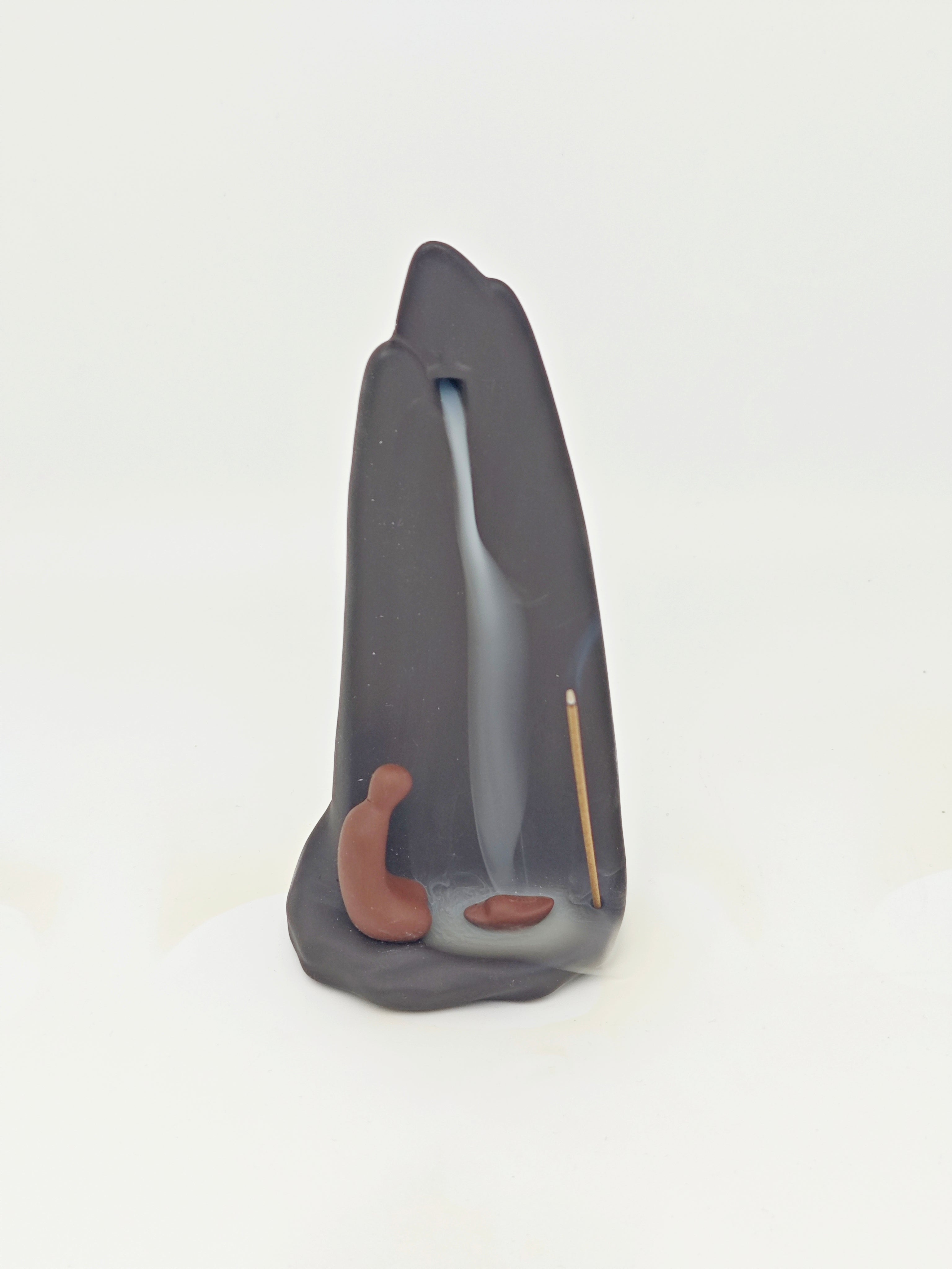 Ceramic Reflux Incense Burner - Decorative Incense Burner Biblo - Mountain Cave Abstract Material Life Incense Burner 18.5cm BIB-11 - DOMEDBAZAAR