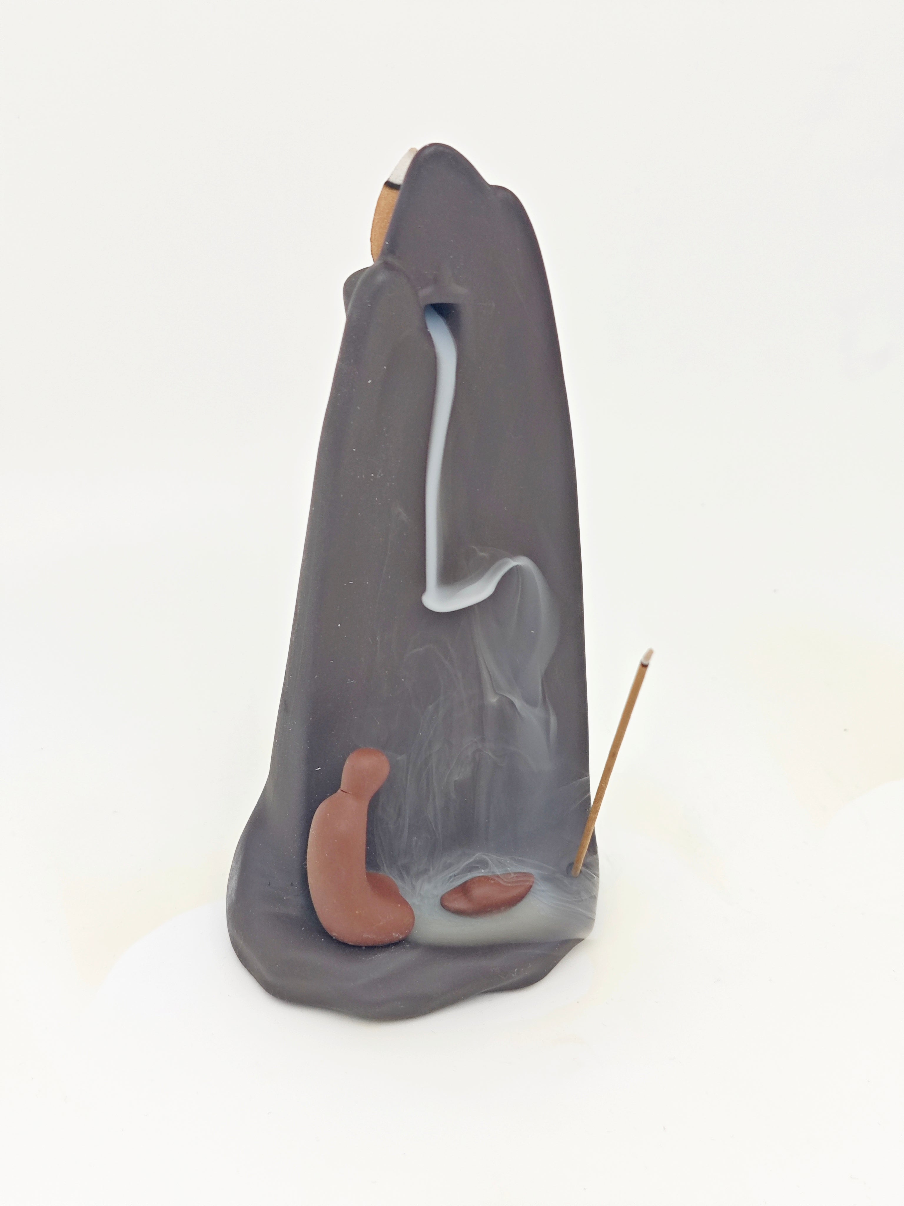 Ceramic Reflux Incense Burner - Decorative Incense Burner Biblo - Mountain Cave Abstract Material Life Incense Burner 18.5cm BIB-11 - DOMEDBAZAAR