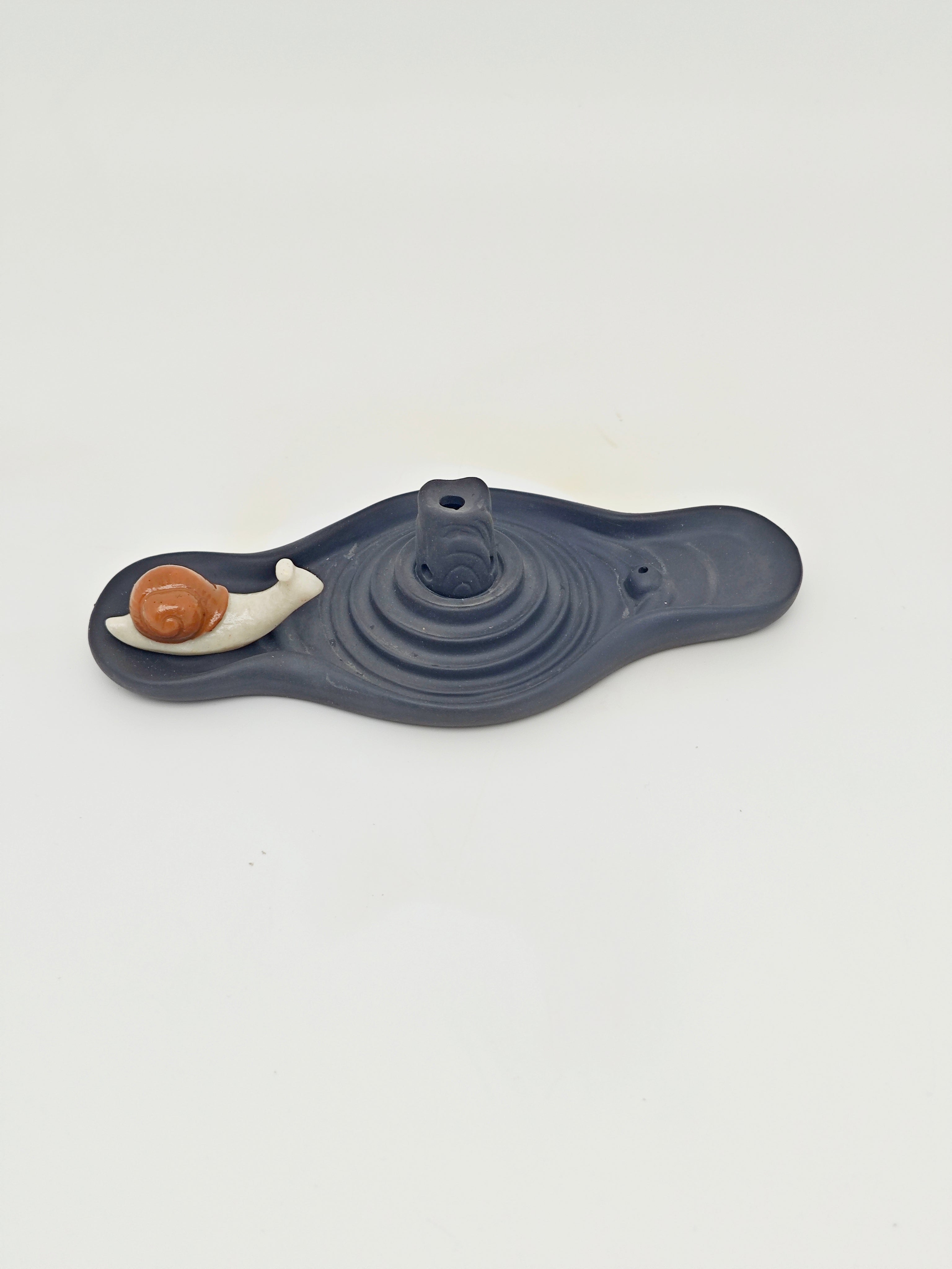 Ceramic Reflux Incense Burner - Decorative Incense Burner Biblo - Snail Wave Abstract Water Ripples Burner 17.5cm BIB-18 - DOMEDBAZAAR