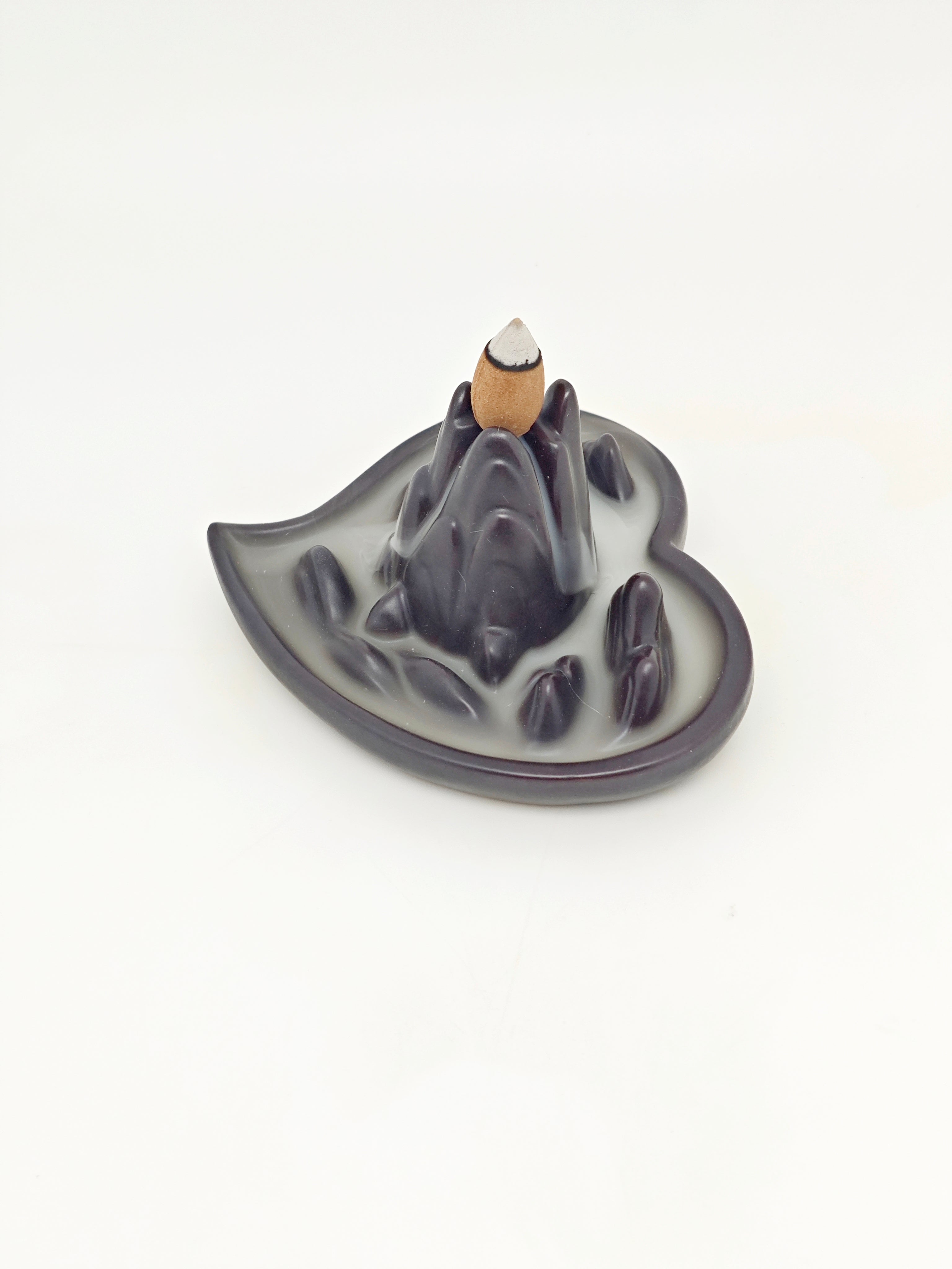 Ceramic Reflux Incense Burner - Decorative Incense Burner Biblo -  Rocky Terrain Motif Miniature Landscape Burner 6cm BIB-26 - DOMEDBAZAAR