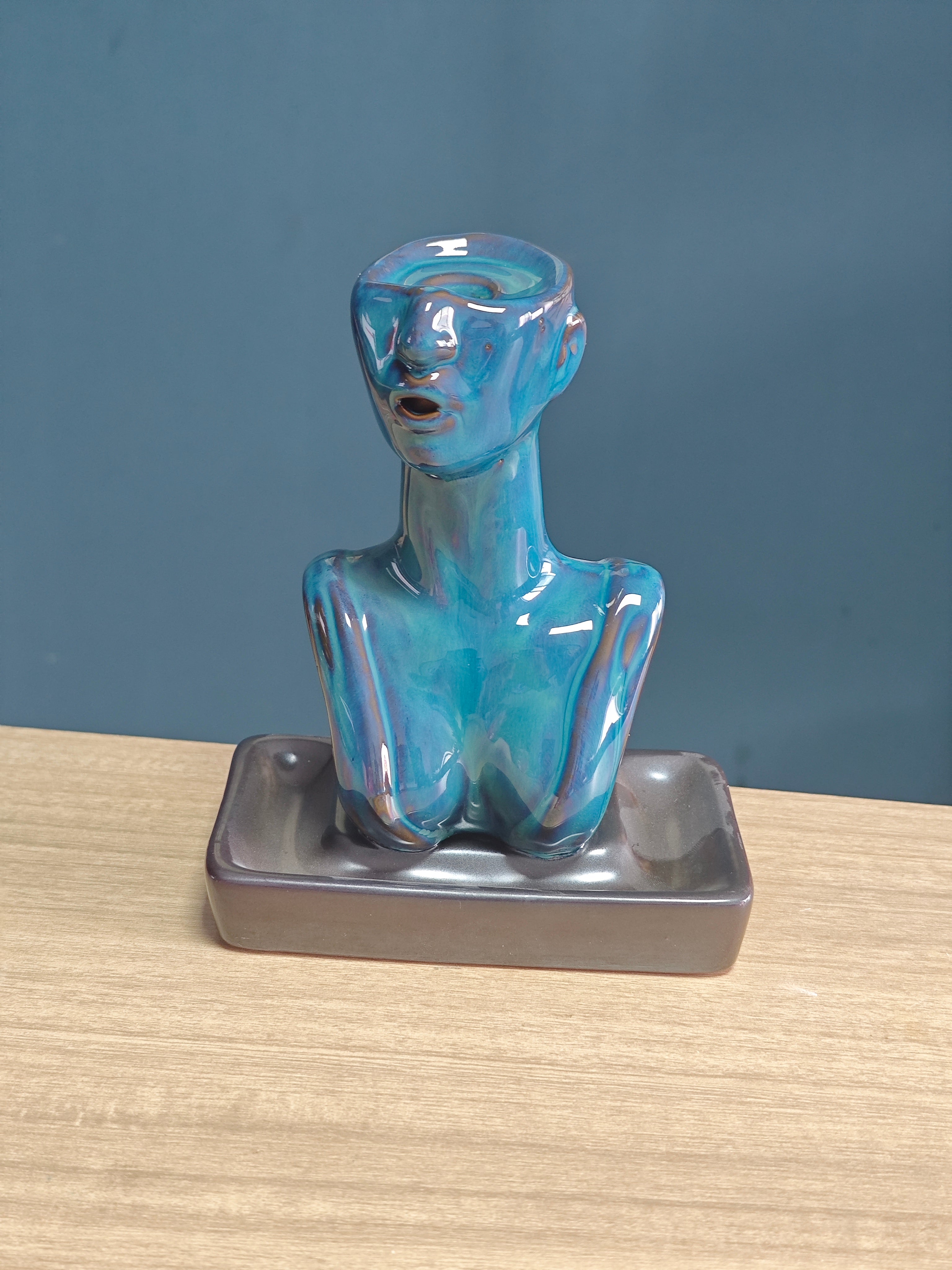 Ceramic Reflux Incense Burner - Decorative Incense Burner Biblo - Artist Sculpture Portrait hHalf-length Woman Burner 16cm BIB-35 - DOMEDBAZAAR