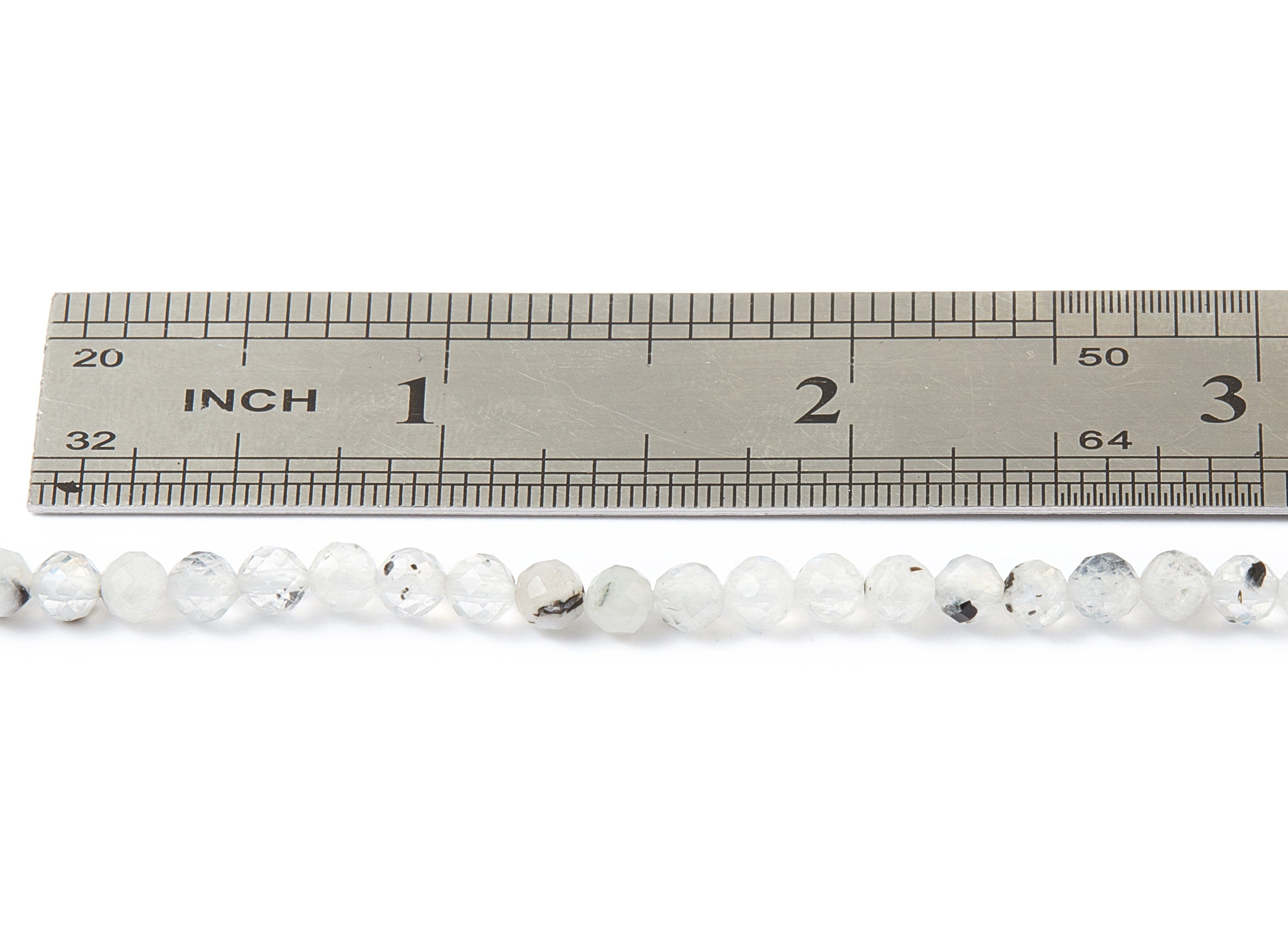 White Faceted Gemstone Beads - Moon Stone Beads - 15.9&quot; /  90pcs / 1 Strand - 4.54x4.54mm - Gemstone Beads - NS1003B - DOMEDBAZAAR