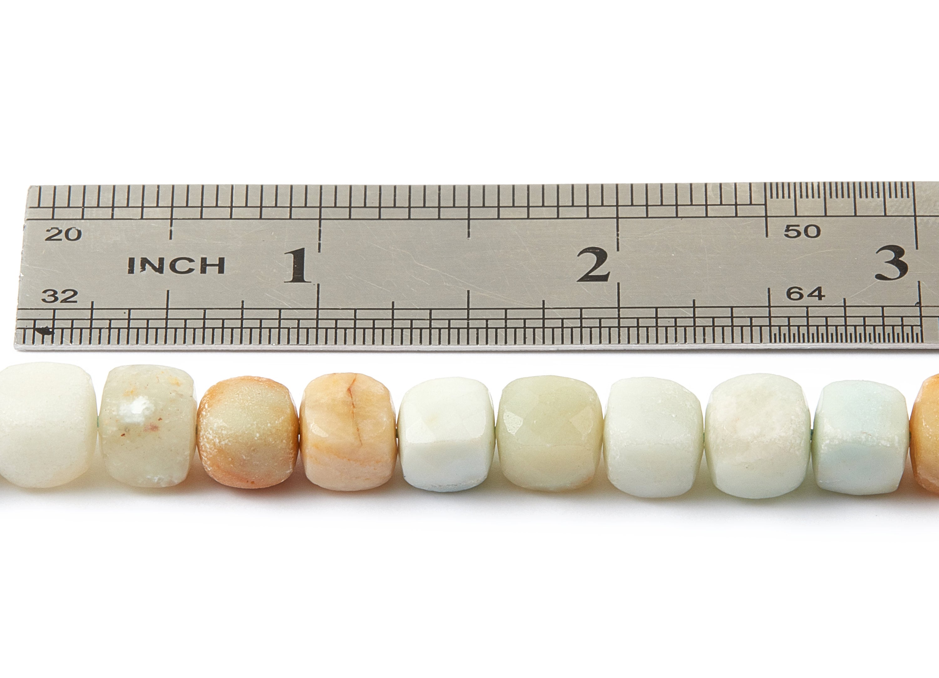 Faceted Cube Gemstone Beads - Matte China Amazonite Beads - 15.7&quot; / 48pcs / 1 strand - 8x8mm - Gemstone Beads - NS1012C - DOMEDBAZAAR