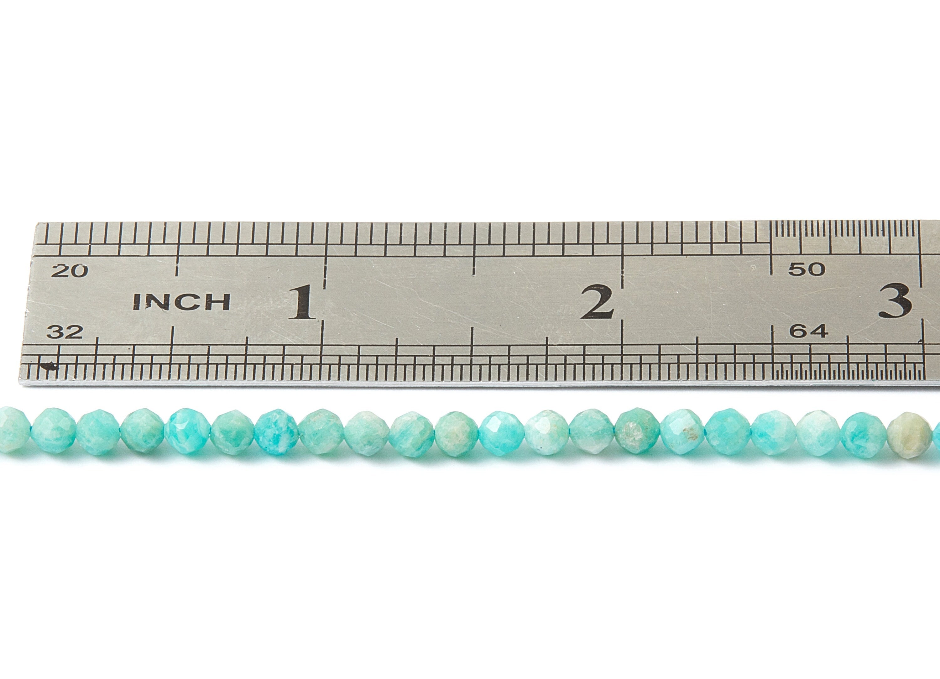 Faceted Gemstone Beads - Amazonite Beads - 15.6&quot; /  107pcs / 1 Strand - 3.85x3.85mm - Gemstone Beads - NS1012A - DOMEDBAZAAR