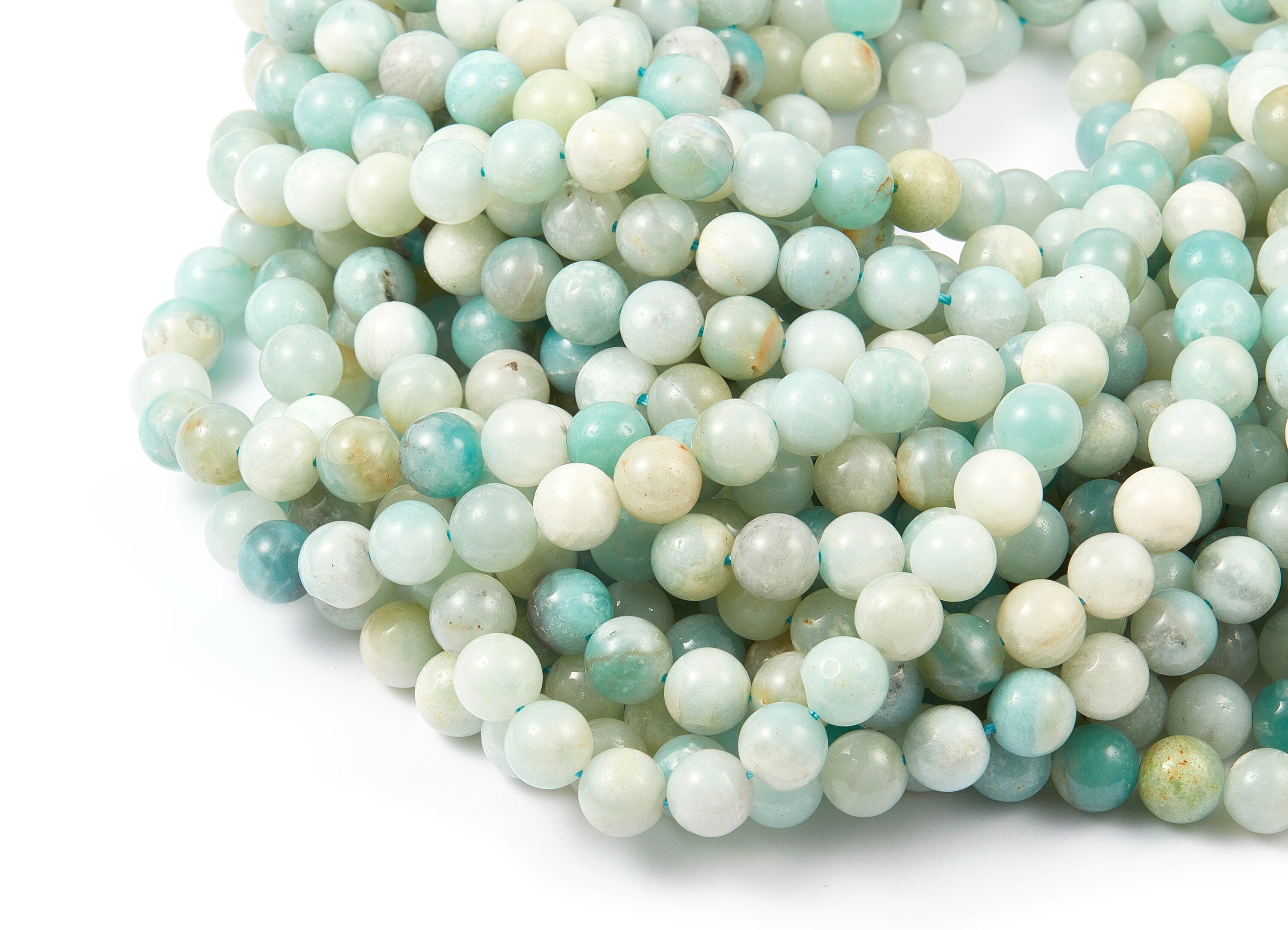 Round Gemstone Beads - China Amazonite Beads - 15.35&quot; /50pcs / 1 strand - 8x8mm - Gemstone Beads - NS1012K - DOMEDBAZAAR