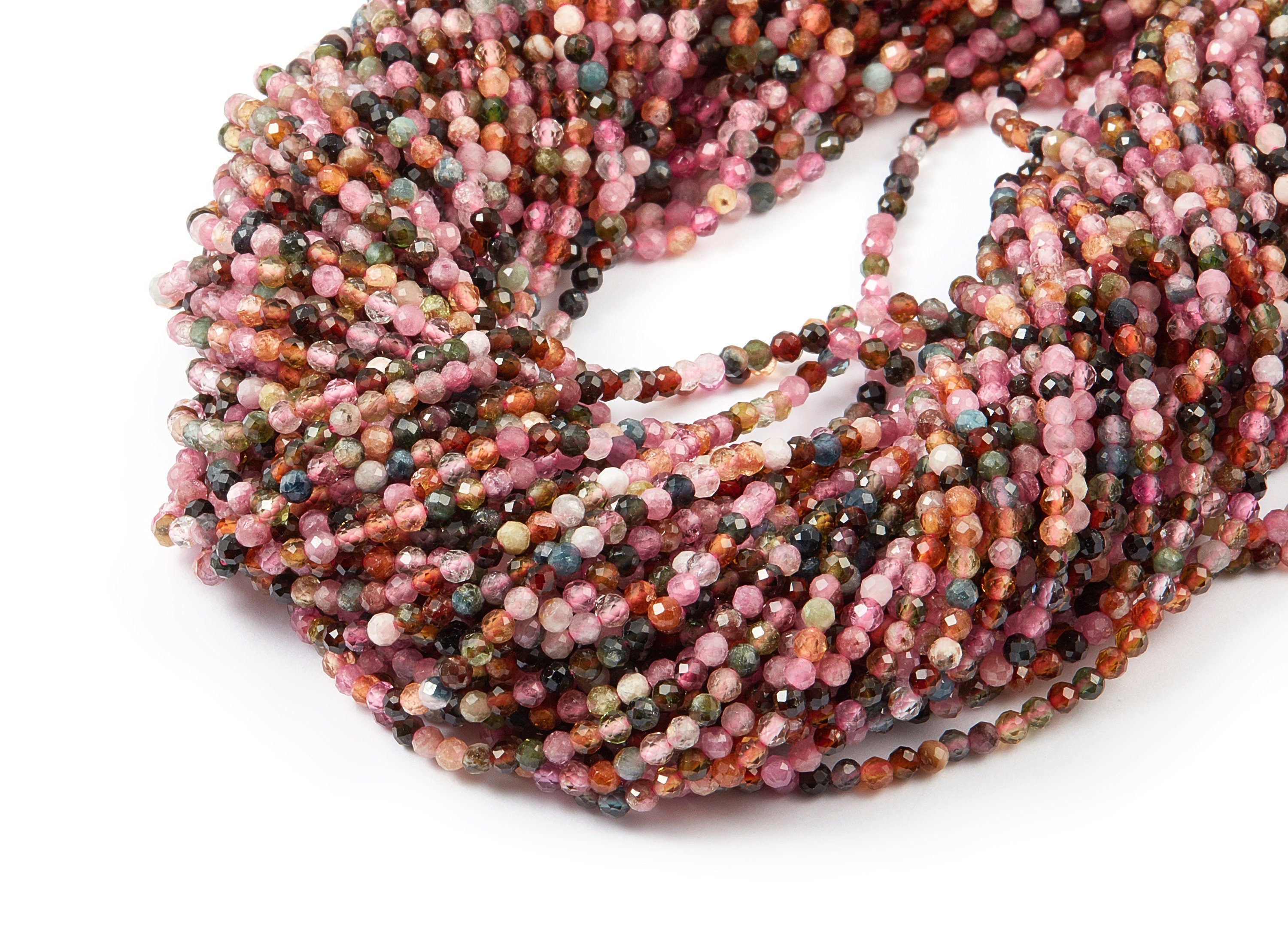 Faceted Gemstone Beads - Tourmaline Beads - 15.7&quot; / 190pcs / 1 Strand - 2.35x2.35mm - Gemstone Beads - NS1007A - DOMEDBAZAAR