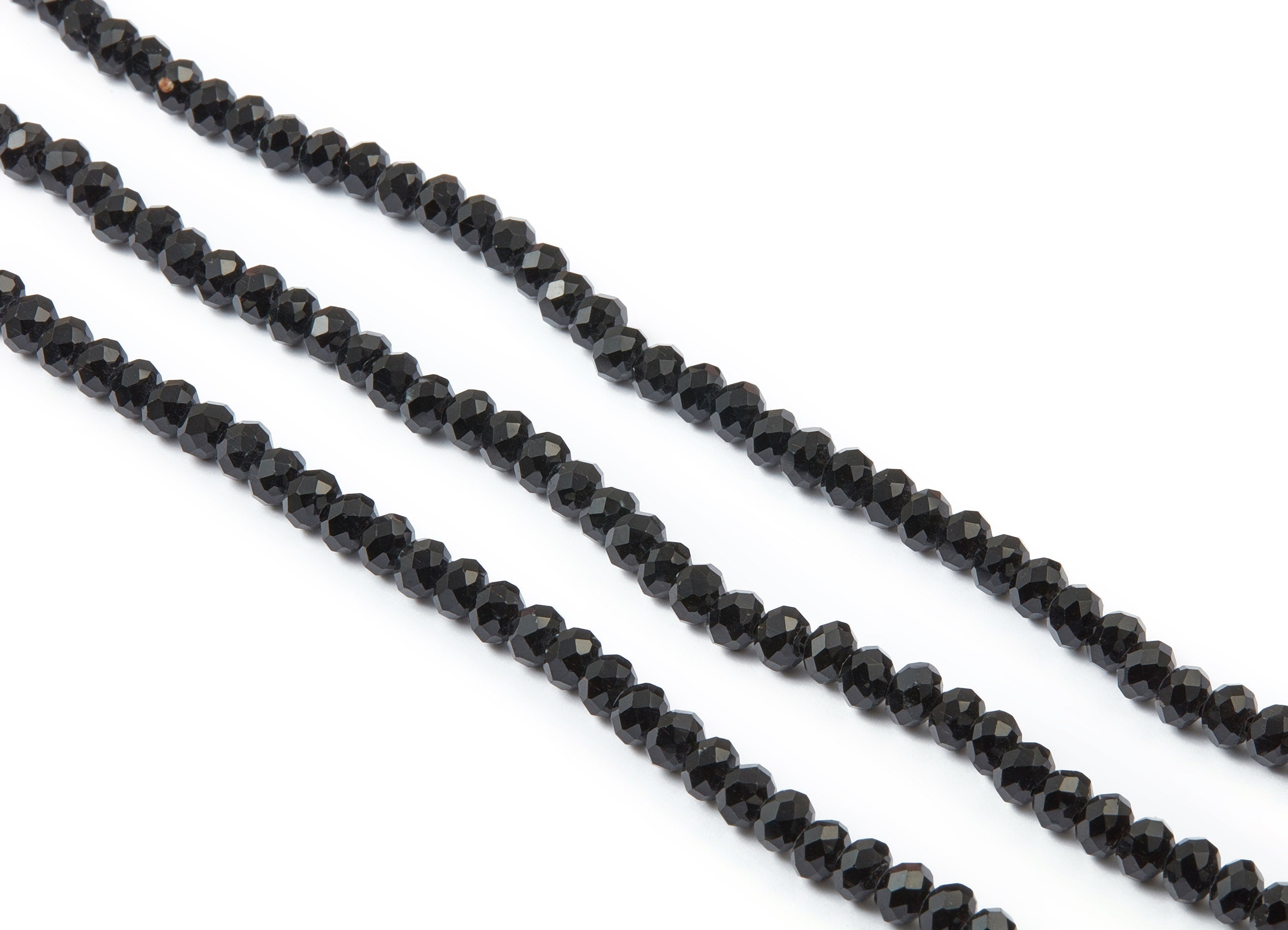 Crystal Beads - Faceted Black Crystal Beads - Jade Crystal Beads - 15.5&quot;/ 98pcs / 1 Strand - 5.6x5.6x4.5mm - GB1001B6 - DOMEDBAZAAR