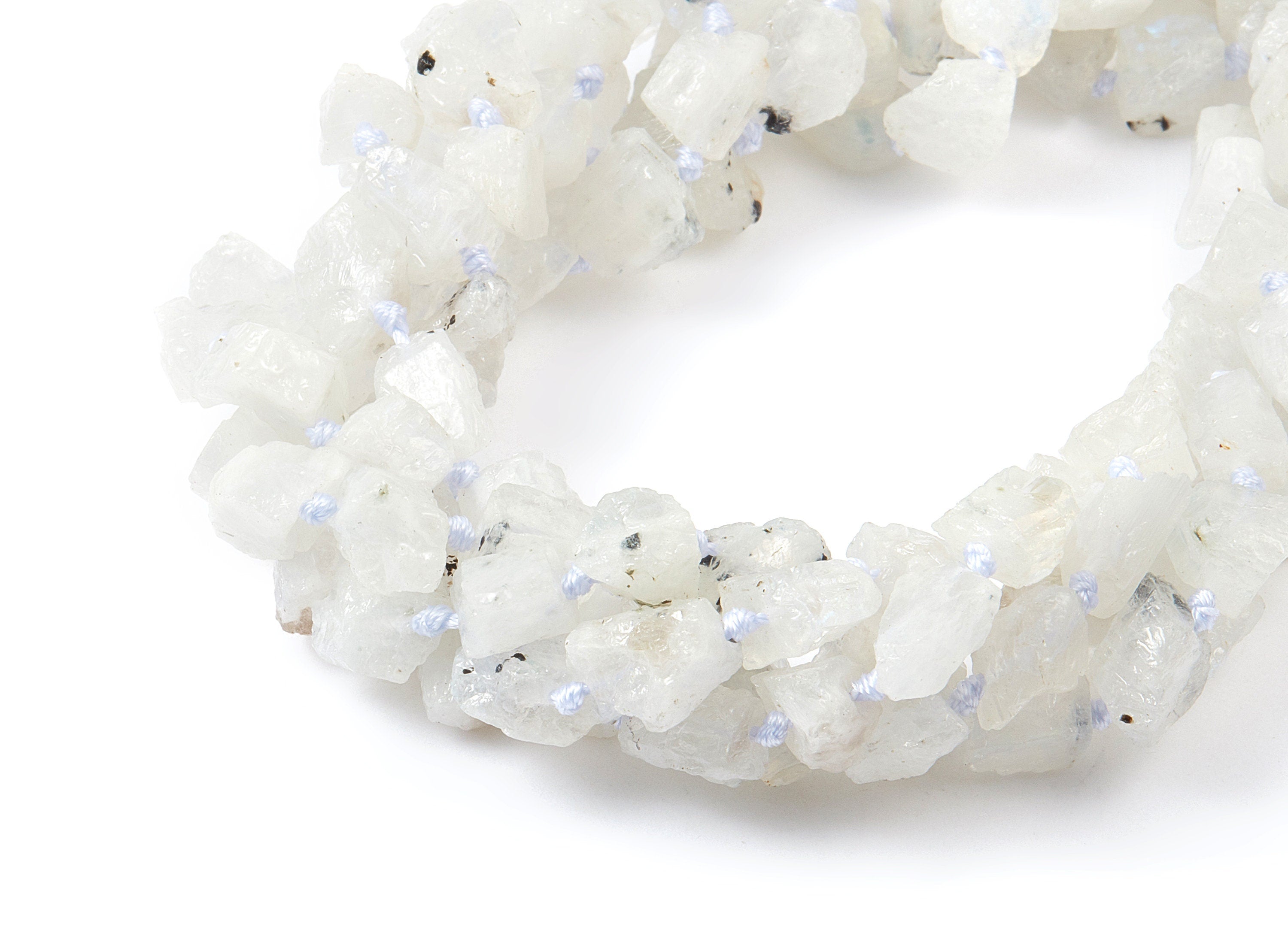 White Gemstone Beads - Moon Stone Beads - 16.45&quot;/ 38PCS / 1 Strand - 12.3x9.2mm - Gemstone Beads - NS1003A - DOMEDBAZAAR