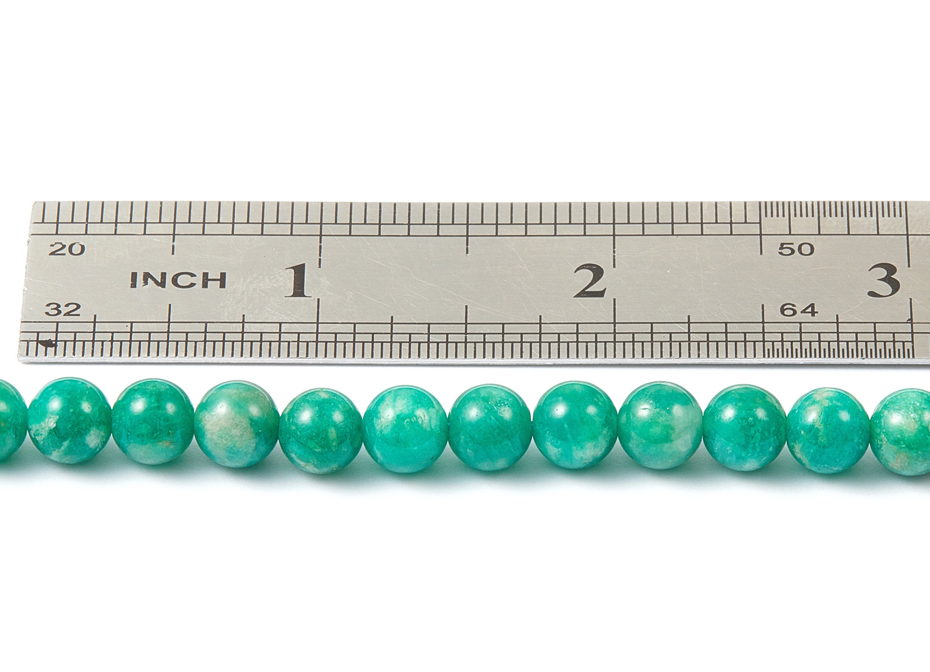 Round Gemstone Beads - Green Russia Amazonite Beads - 15.55&quot; / 56pcs / 1 strand - 7.5x7.5mm - Gemstone Beads - NS1012F - DOMEDBAZAAR