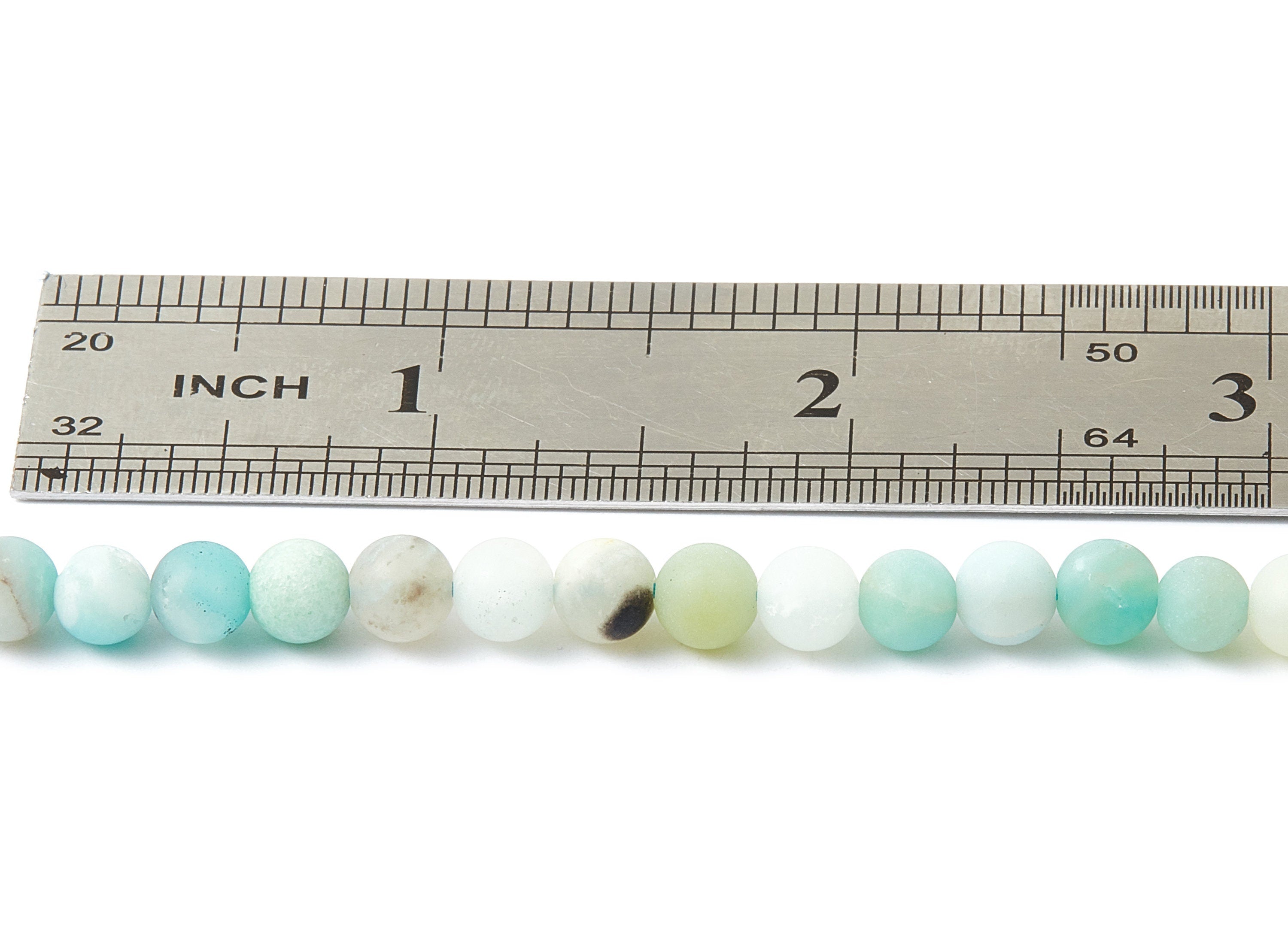 Round Gemstone Beads - Matte China Amazonite Beads - 15.2&quot; / 65pcs / 1 strand - 6.25x6.25mm - Gemstone Beads - NS1012J - DOMEDBAZAAR