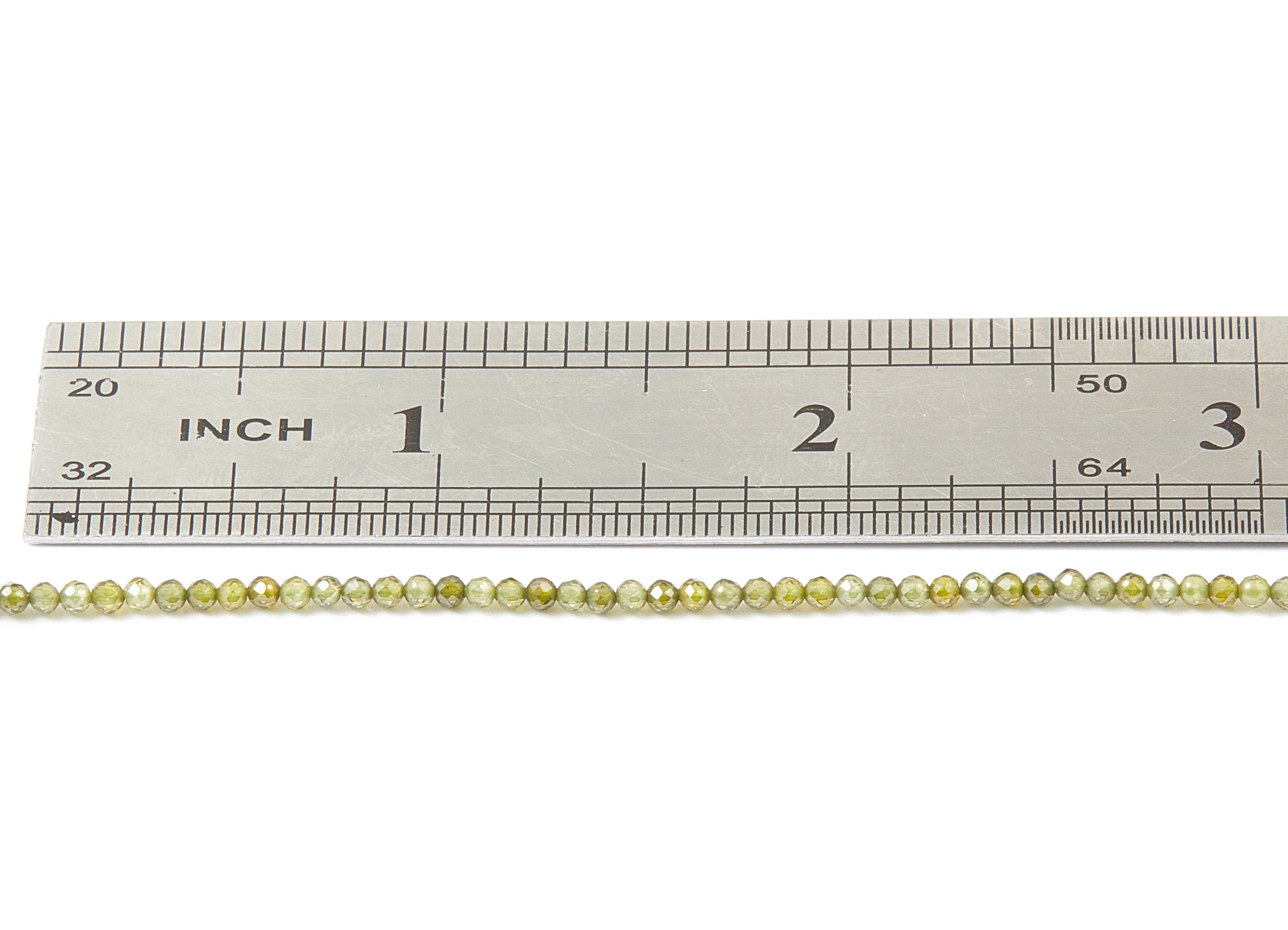 Green Zircon Round Faceted Beads - Green Zircon Beads - 15.1&quot; / 202pcs / 1 Strand  - 2x2mm - Gemstone Beads - NS1020A - DOMEDBAZAAR