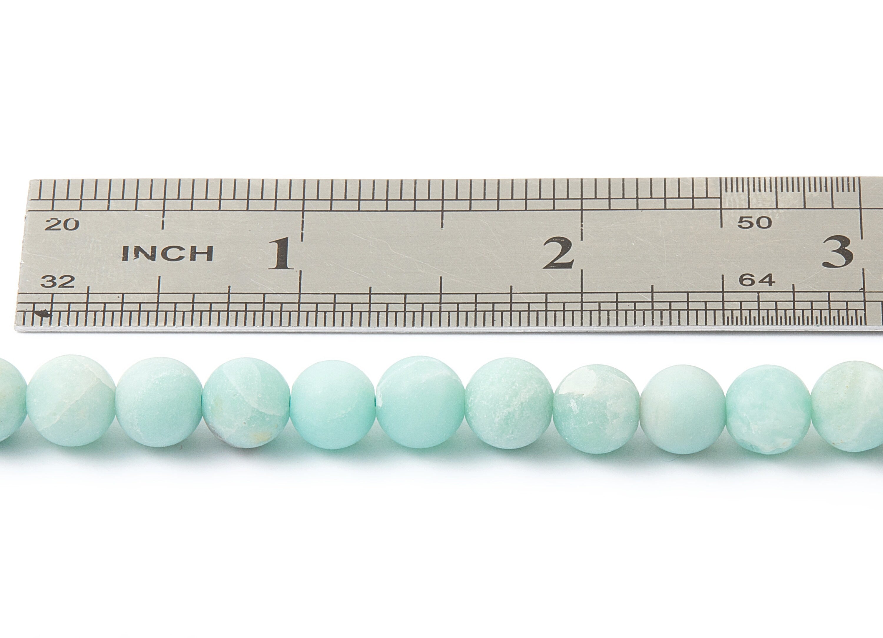 Round Gemstone Beads - Matte China Amazonite Beads - 15.15&quot; / 51pcs / 1 strand - 8x8mm - Gemstone Beads - NS1012G - DOMEDBAZAAR