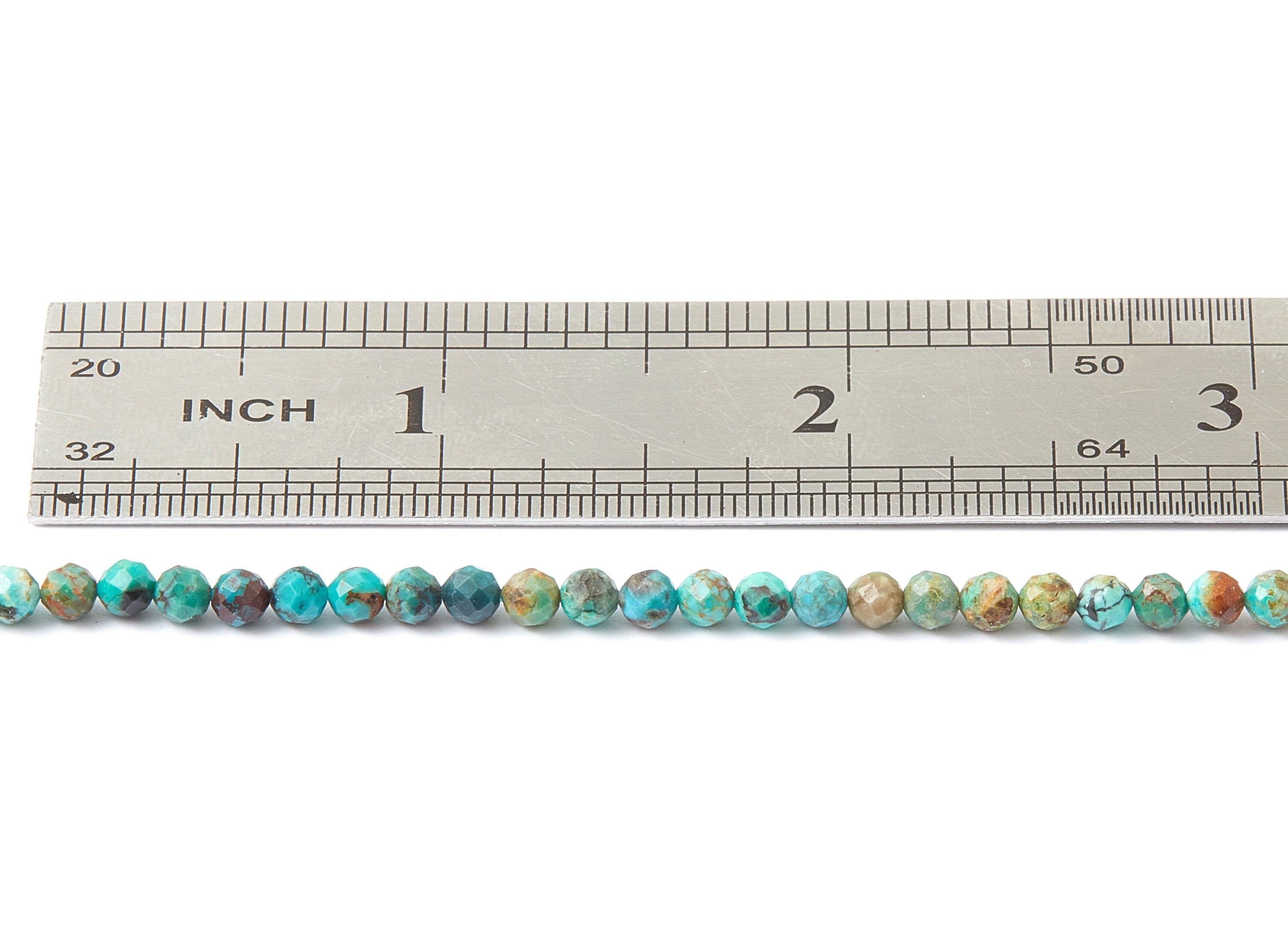 Faceted Gemstone Beads - Turquoise Beads - 15.35&quot; / 112pcs / 1 Strand - 3.48x3.48mm - Gemstone Beads - NS1011A - DOMEDBAZAAR