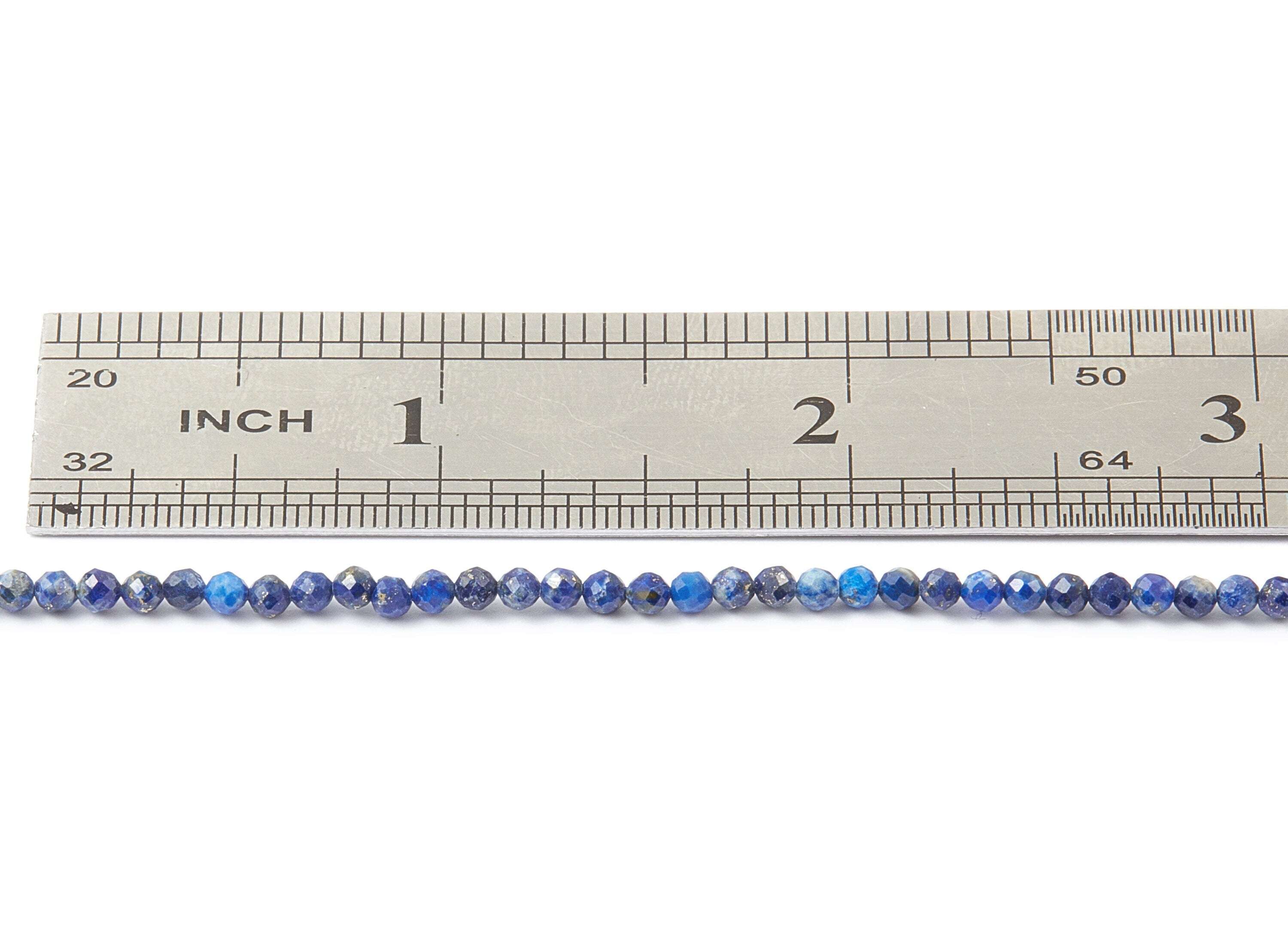Faceted Gemstone Beads - Lapis Lazuli Beads - 15.5&quot; / 163PCS / 1 Strand - 2.74x2.74mm - Natural Stone Beads - NS1001D - DOMEDBAZAAR
