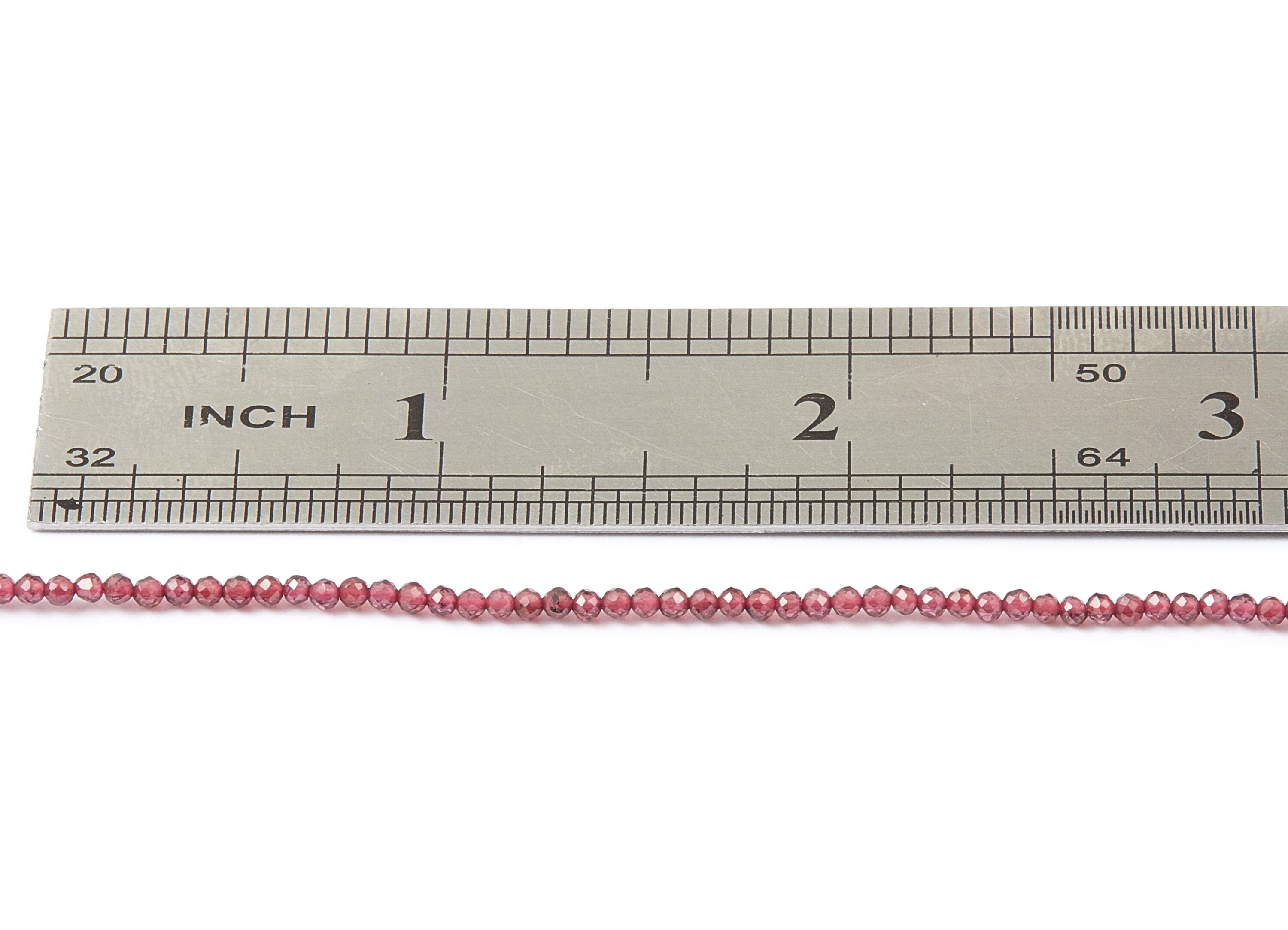 Faceted Gemstone Beads - Garnet Beads - 15.1&quot; / 210pcs / 1 Strand - 1.95x1.95mm - Natural Stone Beads - NS1006A - DOMEDBAZAAR