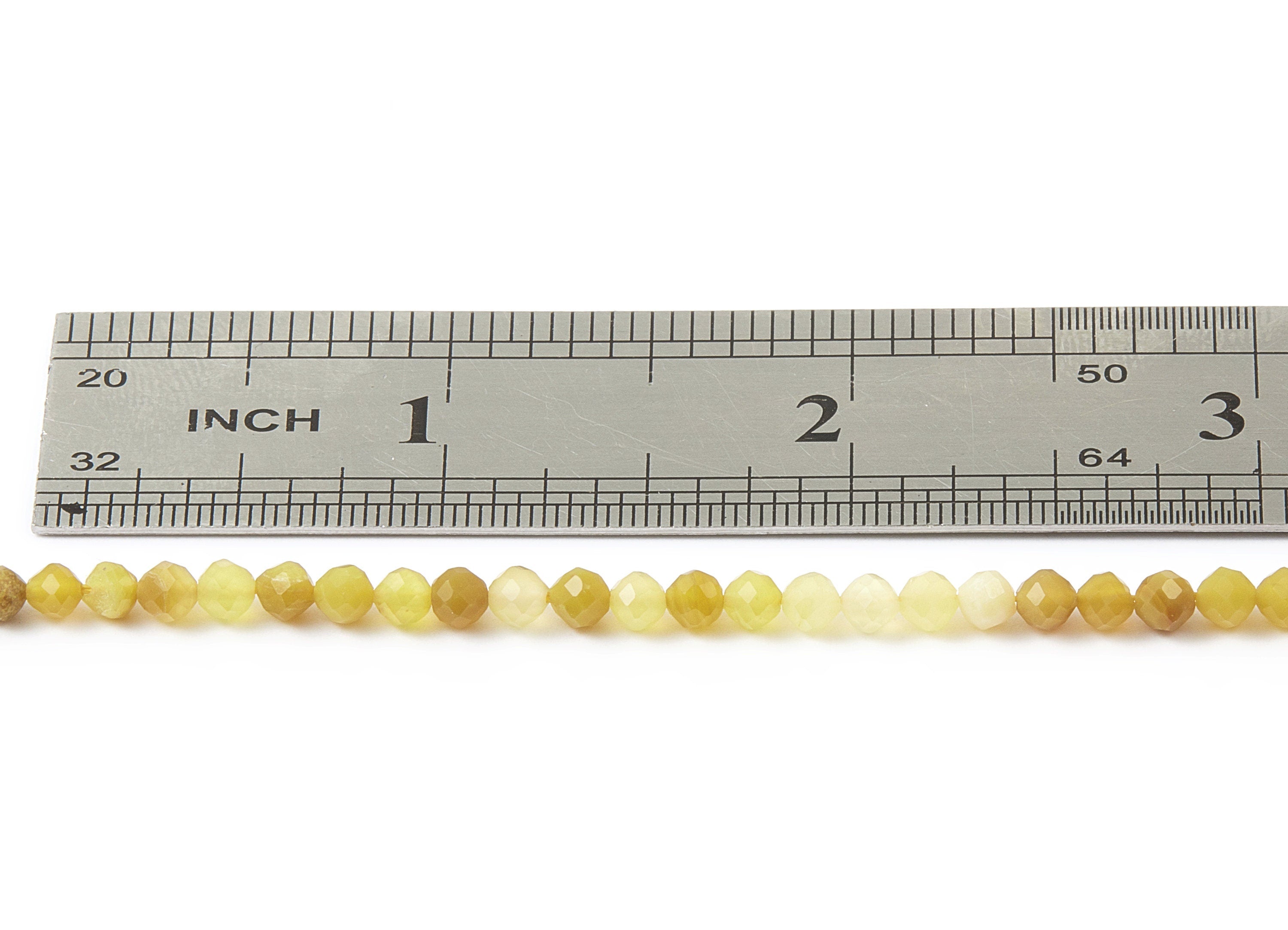 Faceted Gemstone Beads - Yellow Opal Beads - 15.7&quot; / 114PCS /1 Strand - 3.7x3.7mm - Gemstone Beads - NS1010A - DOMEDBAZAAR