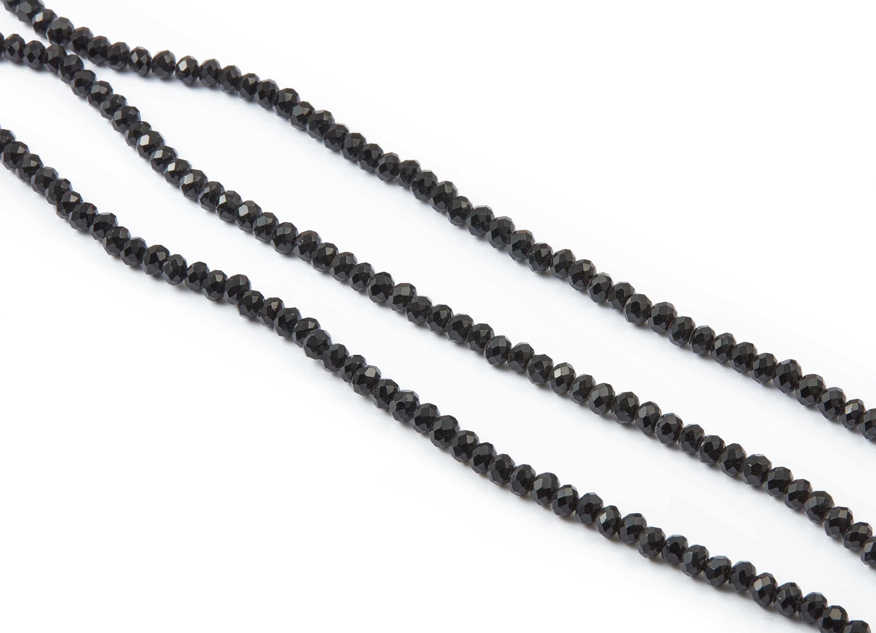 Crystal Beads - Faceted Black Crystal Beads - Jade Crystal Beads - 16&quot;/ 145pcs / 1 Strand - 4.1x4.1x3.36mm - GB1001B4 - DOMEDBAZAAR