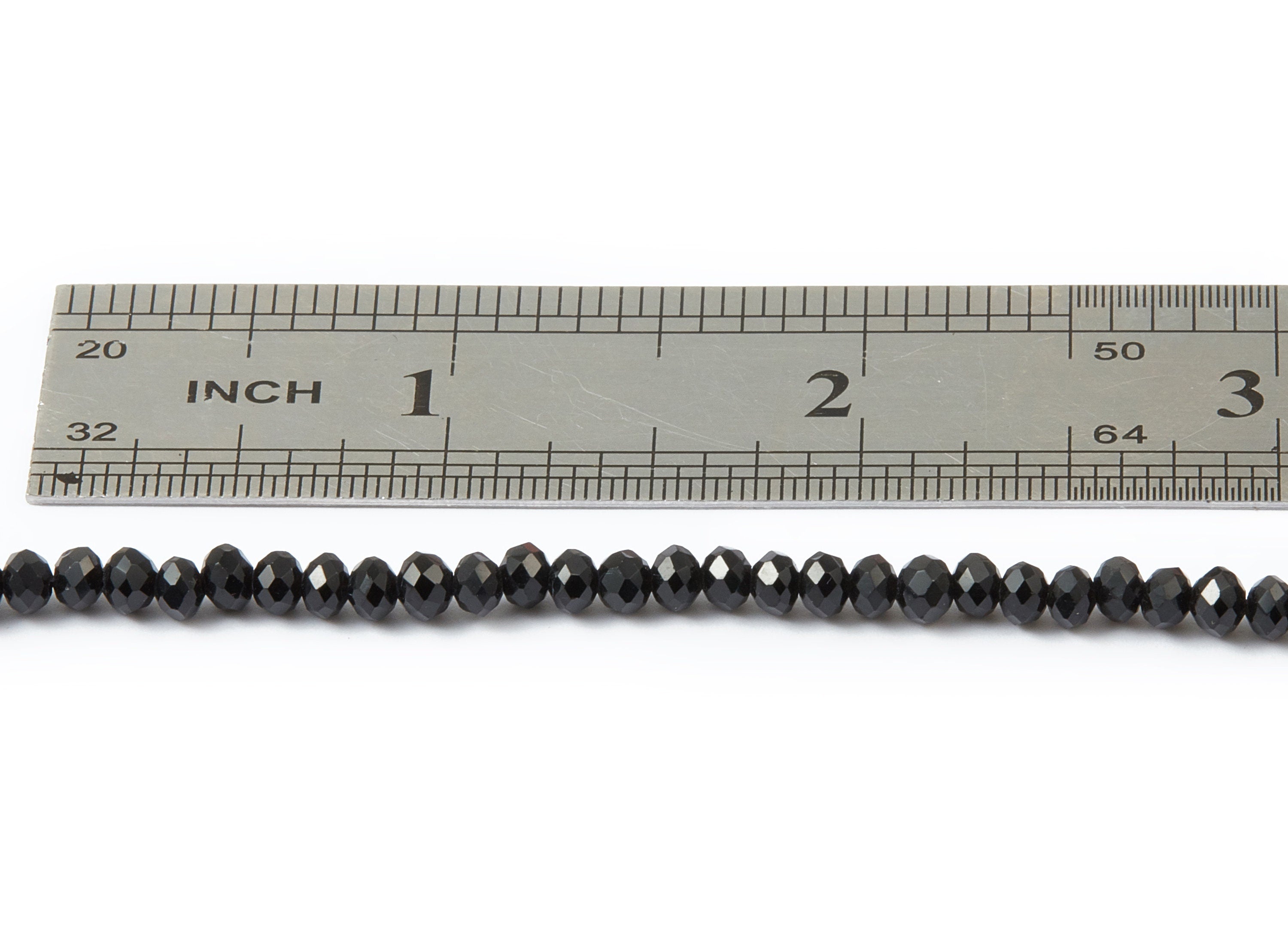 Crystal Beads - Faceted Black Crystal Beads - Jade Crystal Beads - 16&quot;/ 145pcs / 1 Strand - 4.1x4.1x3.36mm - GB1001B4 - DOMEDBAZAAR