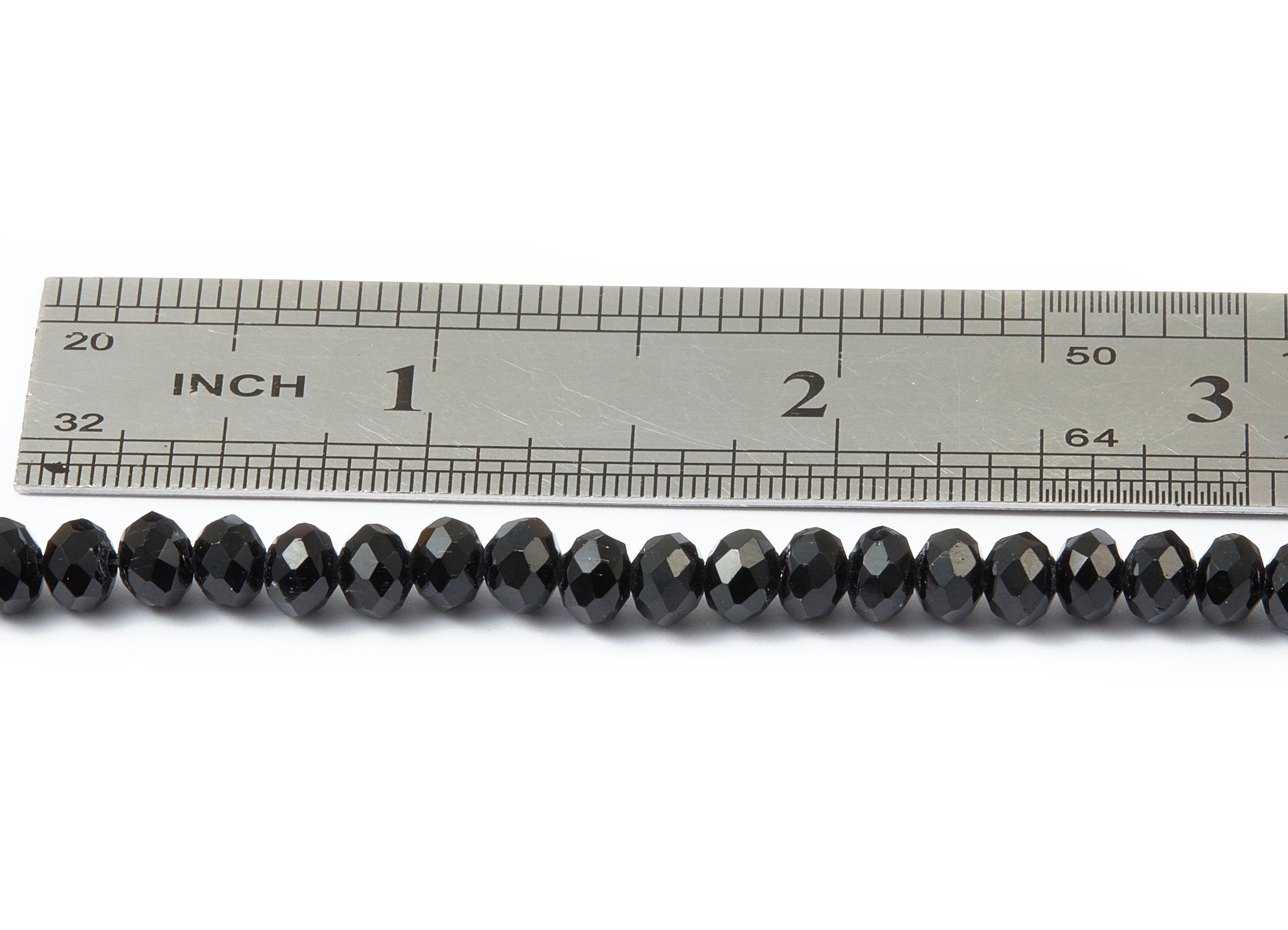 Crystal Beads - Faceted Black Crystal Beads - Jade Crystal Beads - 15.5&quot;/ 98pcs / 1 Strand - 5.6x5.6x4.5mm - GB1001B6 - DOMEDBAZAAR