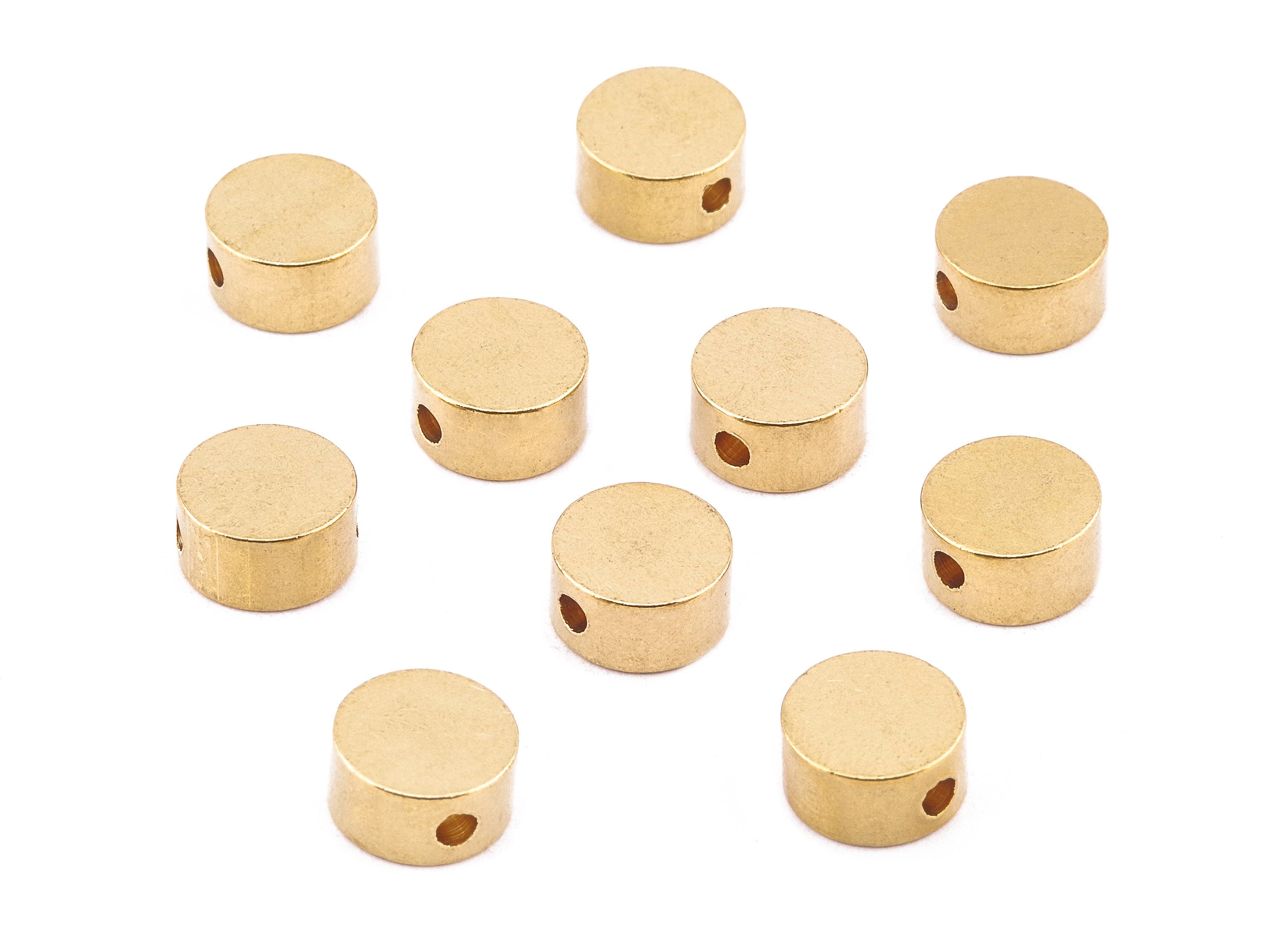 Brass Round Spacer Beads - Raw Brass Round Beads - Spacer Connectors - Earring Findings - Jewelry Supplies - 7.96x7.96x4.17mm - PP2223
