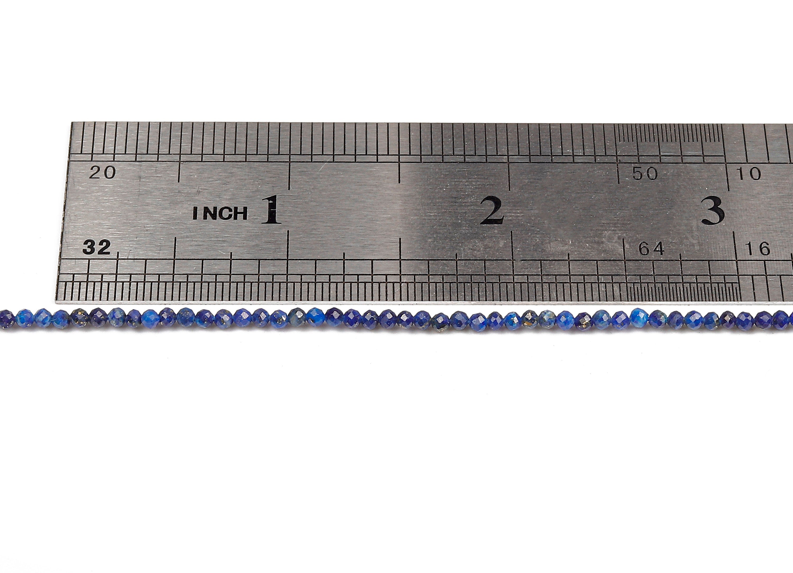 Faceted Gemstone Beads - Lapis Lazuli Beads - 15.5&quot;/186PCS/ 1 Strand - 2.43x2.43mm - Natural Stone Beads - NS1050 - DOMEDBAZAAR