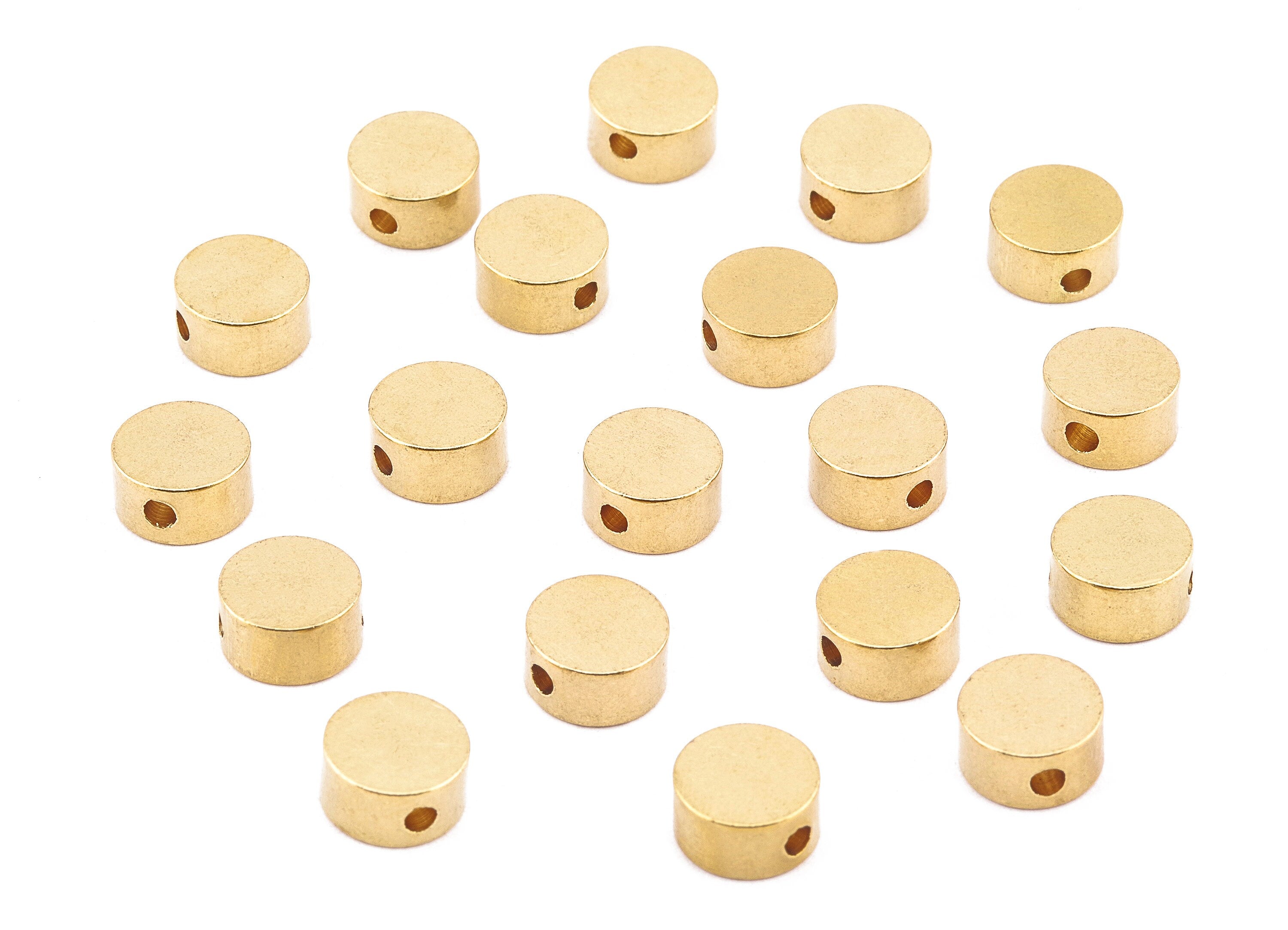 Brass Round Spacer Beads - Raw Brass Round Beads - Spacer Connectors - Earring Findings - Jewelry Supplies - 7.96x7.96x4.17mm - PP2223