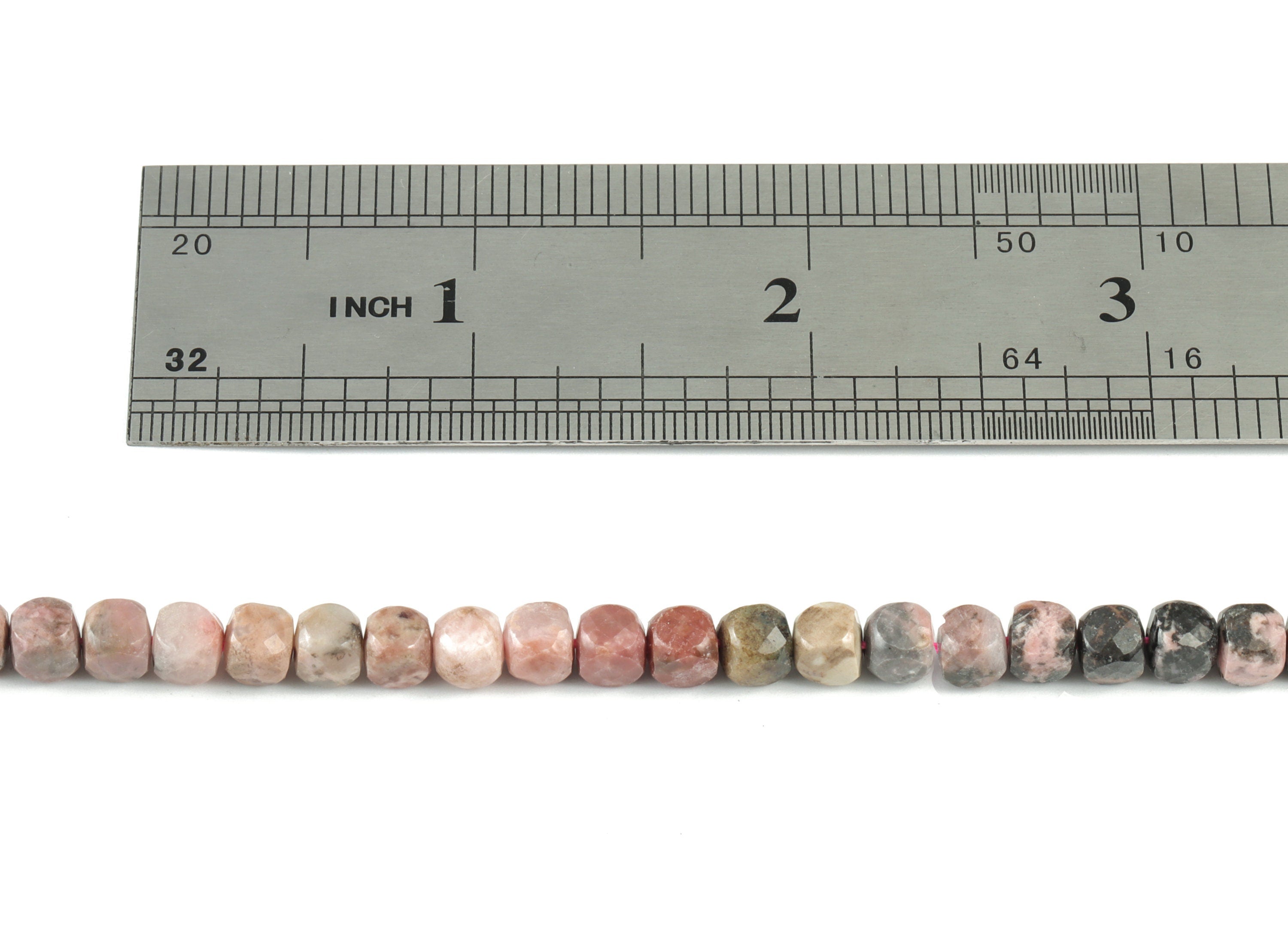 Rhodochrosite Cube Beads 4mm -    15.5 inch - Faceted Cube Gemstone Beads - Natural Stone Beads - 4x4mm - NS1069 - DOMEDBAZAAR