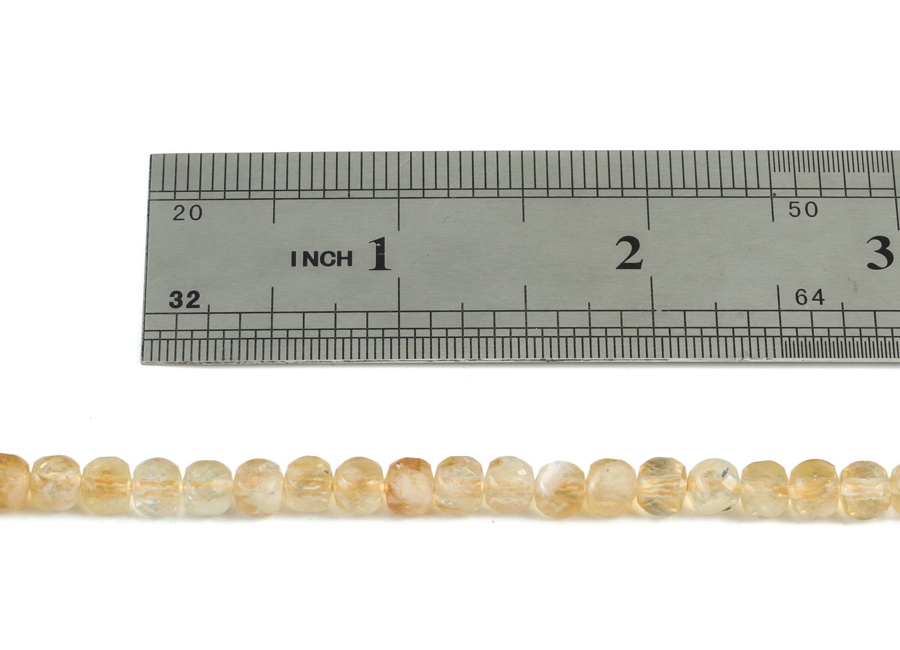 Citrine Cube Beads 4mm - 15.5 inch - Faceted Cube Gemstone Beads - Natural Stone Beads - 4x4mm - NS1074 - DOMEDBAZAAR