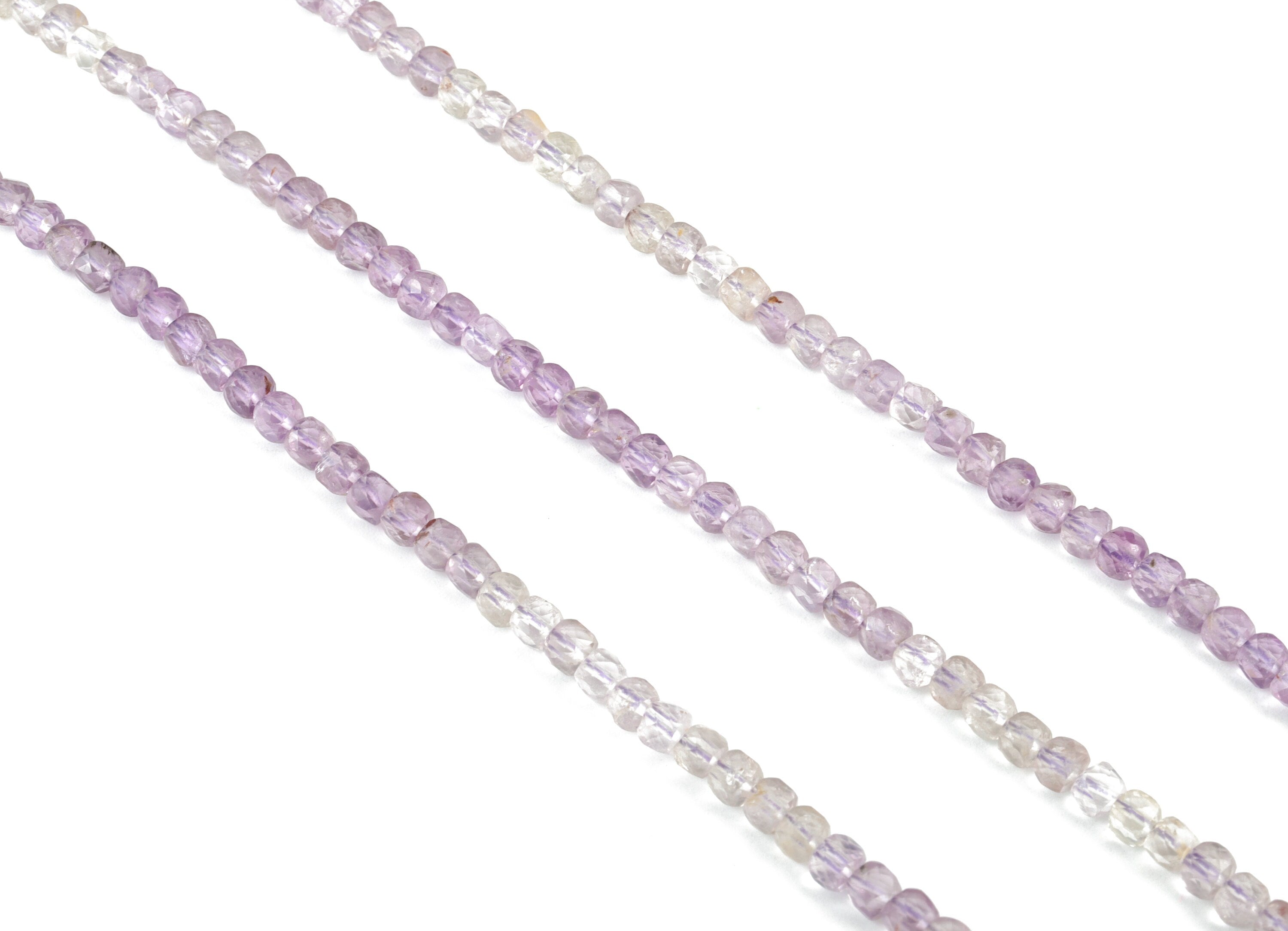 Purple Ghost Cube Beads 4mm - 15.5 inch - Faceted Cube Gemstone Beads - Natural Stone Beads  - 4x4mm - NS1081 - DOMEDBAZAAR