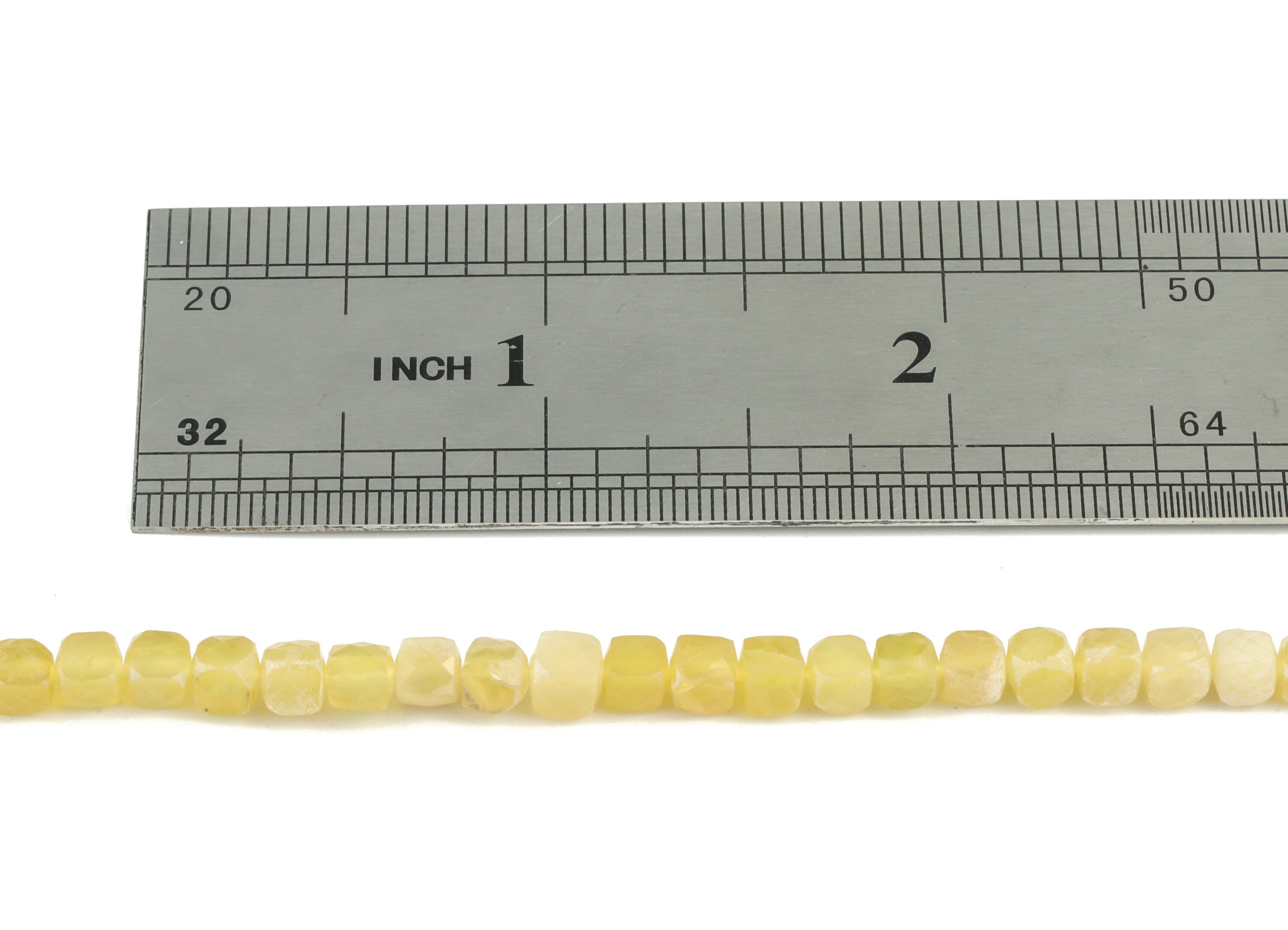 Yellow Opal Cube Beads 4mm - 15.5 inch - Faceted Cube Gemstone Beads - Natural Stone Beads - 4x4mm - NS1088 - DOMEDBAZAAR