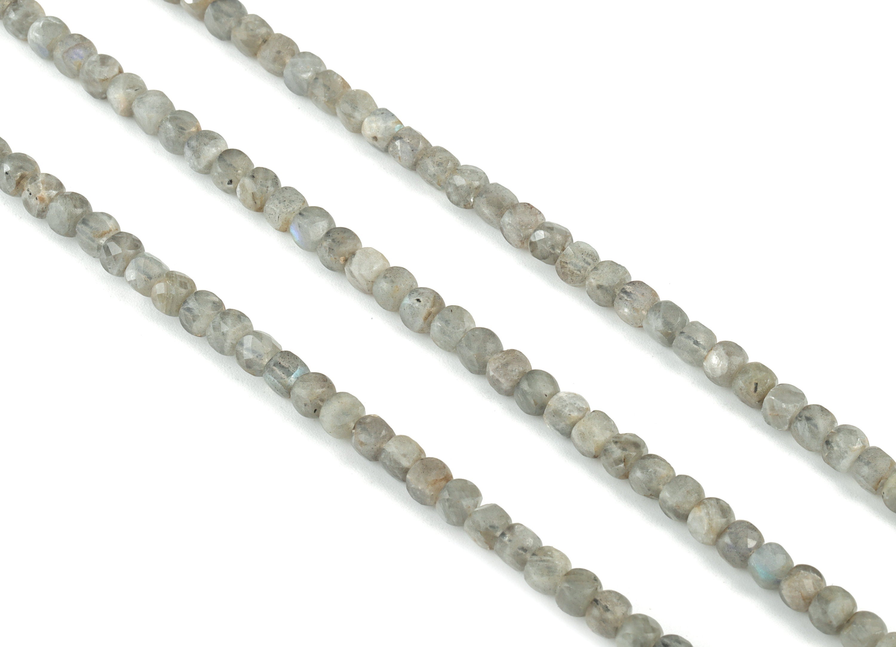 Labradorite Cube Beads 4mm - 15.5 inch - Faceted Cube Gemstone Beads - Natural Stone Beads - 4x4mm - NS1091 - DOMEDBAZAAR