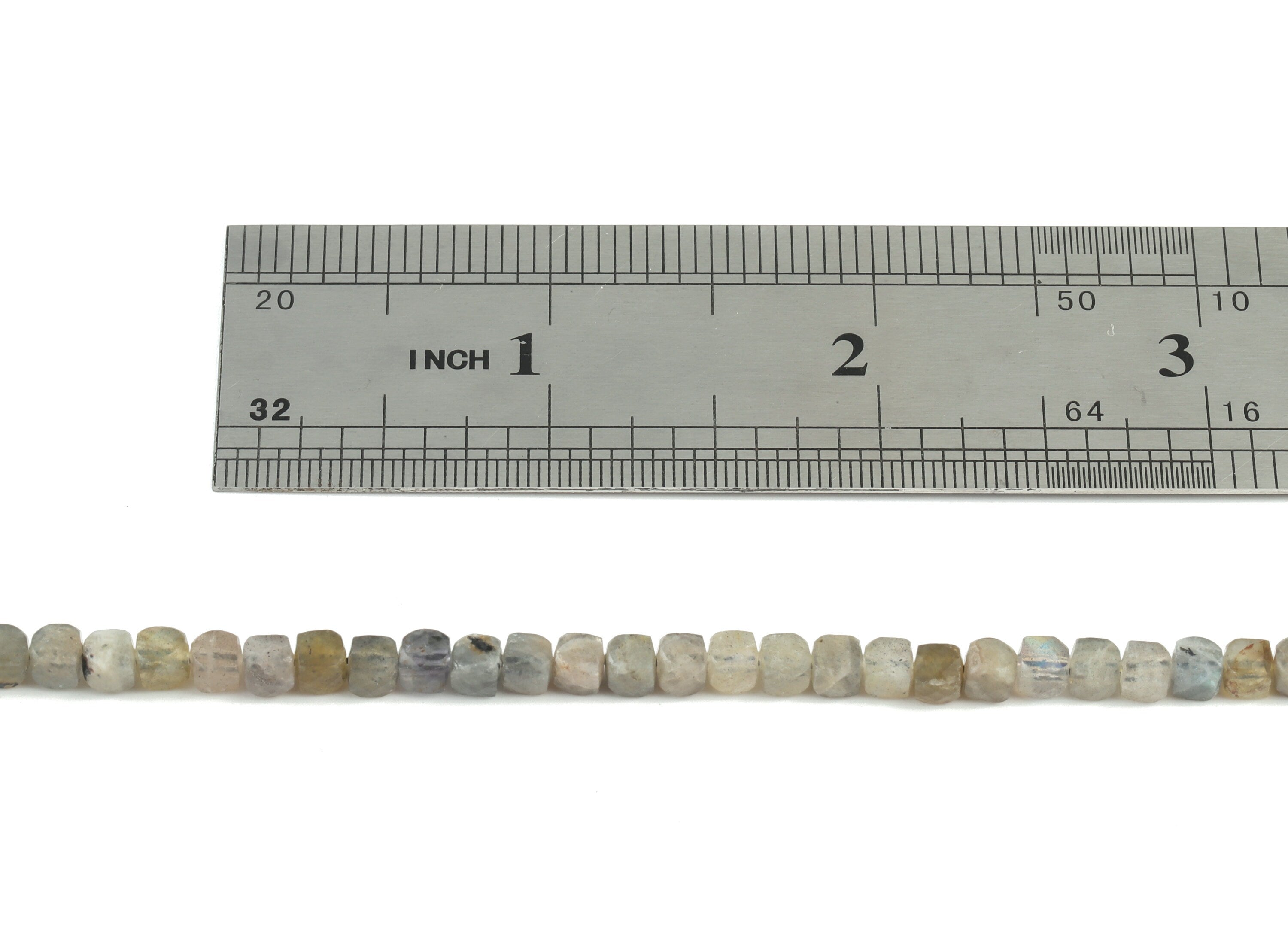Labradorite Cube Beads 4mm - 15.5 inch - Faceted Cube Gemstone Beads - Natural Stone Beads - 4x4mm - NS1101 - DOMEDBAZAAR