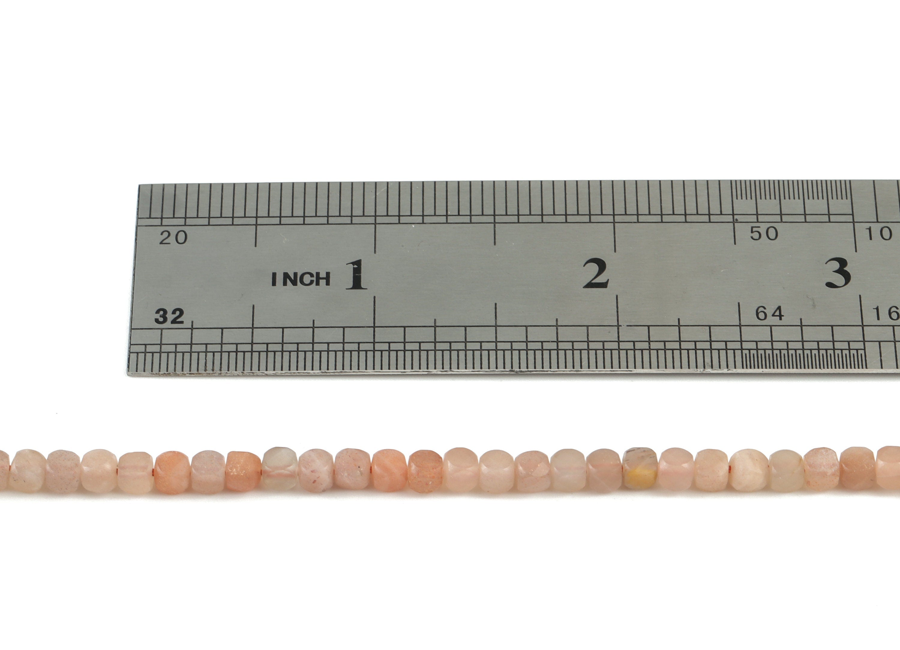 Moon Stone Cube Beads 4mm - 15.5 inch - Faceted Cube Gemstone Beads - Natural Stone Beads - 4x4mm - NS1109 - DOMEDBAZAAR