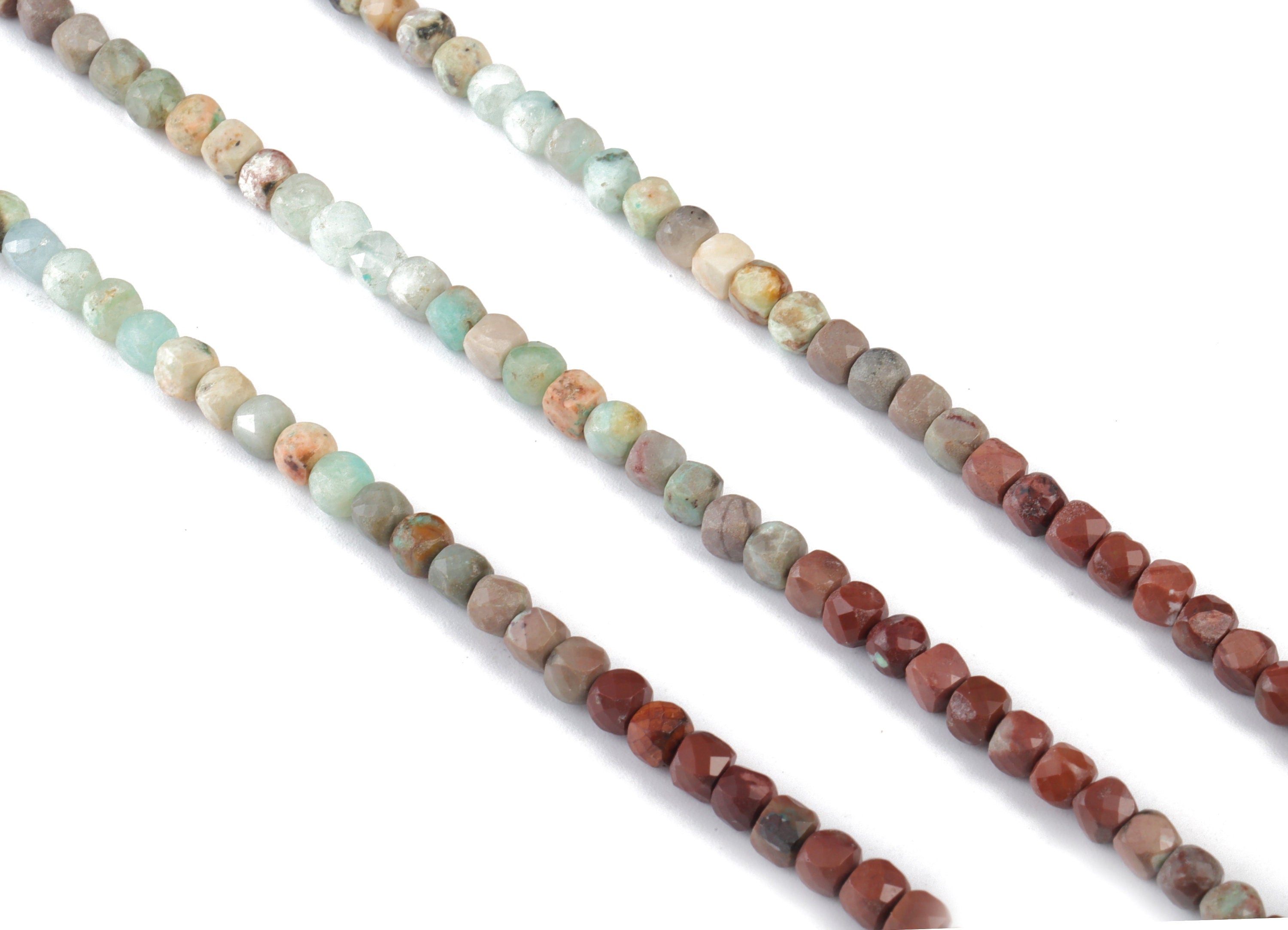 Chrysocolla Cube Beads 4mm - 15.5 inch - Faceted Cube Gemstone Beads - Natural Stone Beads - 4x4mm - NS1113 - DOMEDBAZAAR