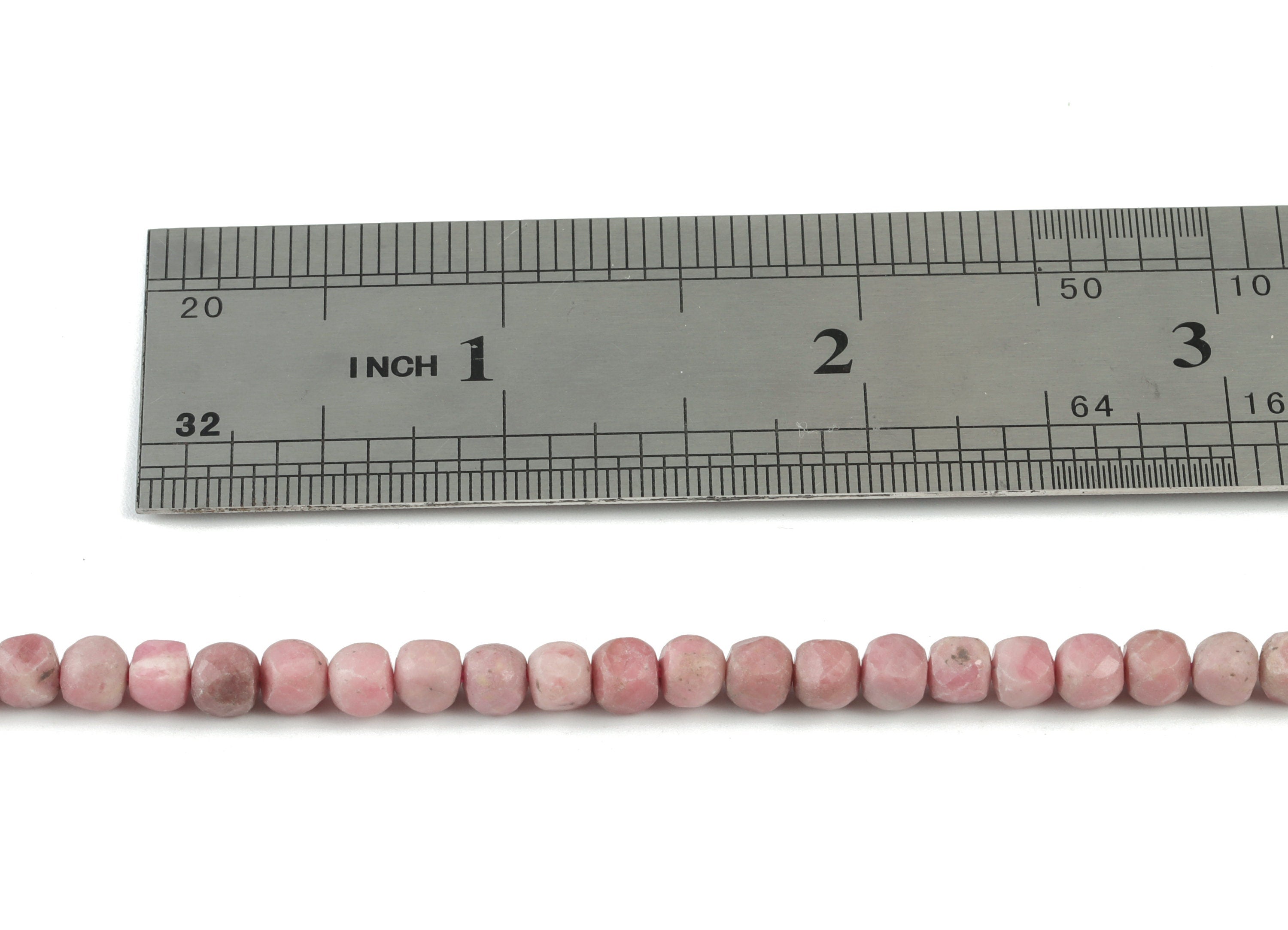Rhodochrosite Cube Beads 4mm - 15.5 inch - Faceted Cube Gemstone Beads - Natural Stone Beads - 4x4mm - NS1118 - DOMEDBAZAAR