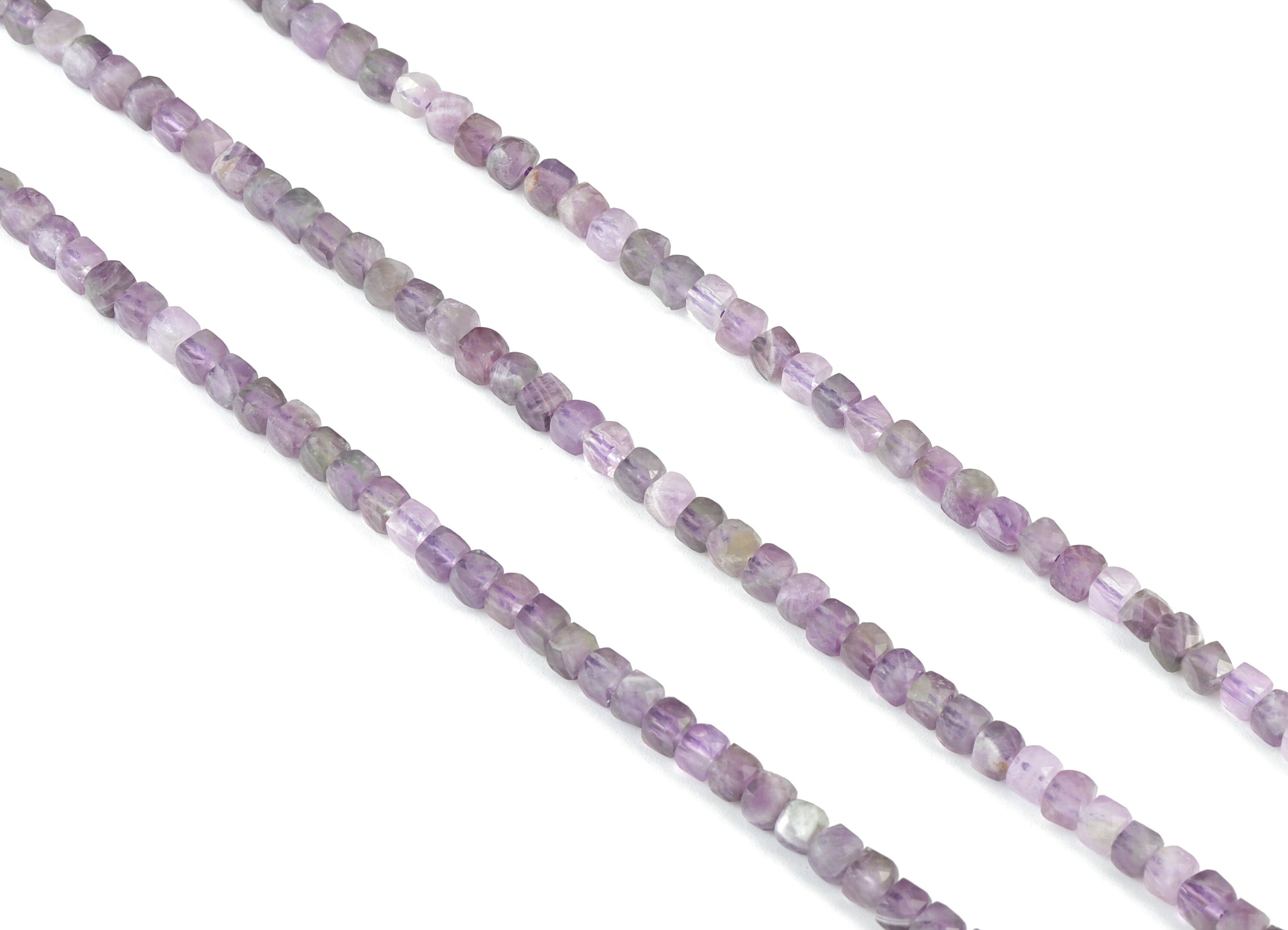 Amethyst Cube Beads 4mm - 15.5 inch - Faceted Cube Gemstone Beads - Natural Stone Beads - 4x4mm - NS1123 - DOMEDBAZAAR