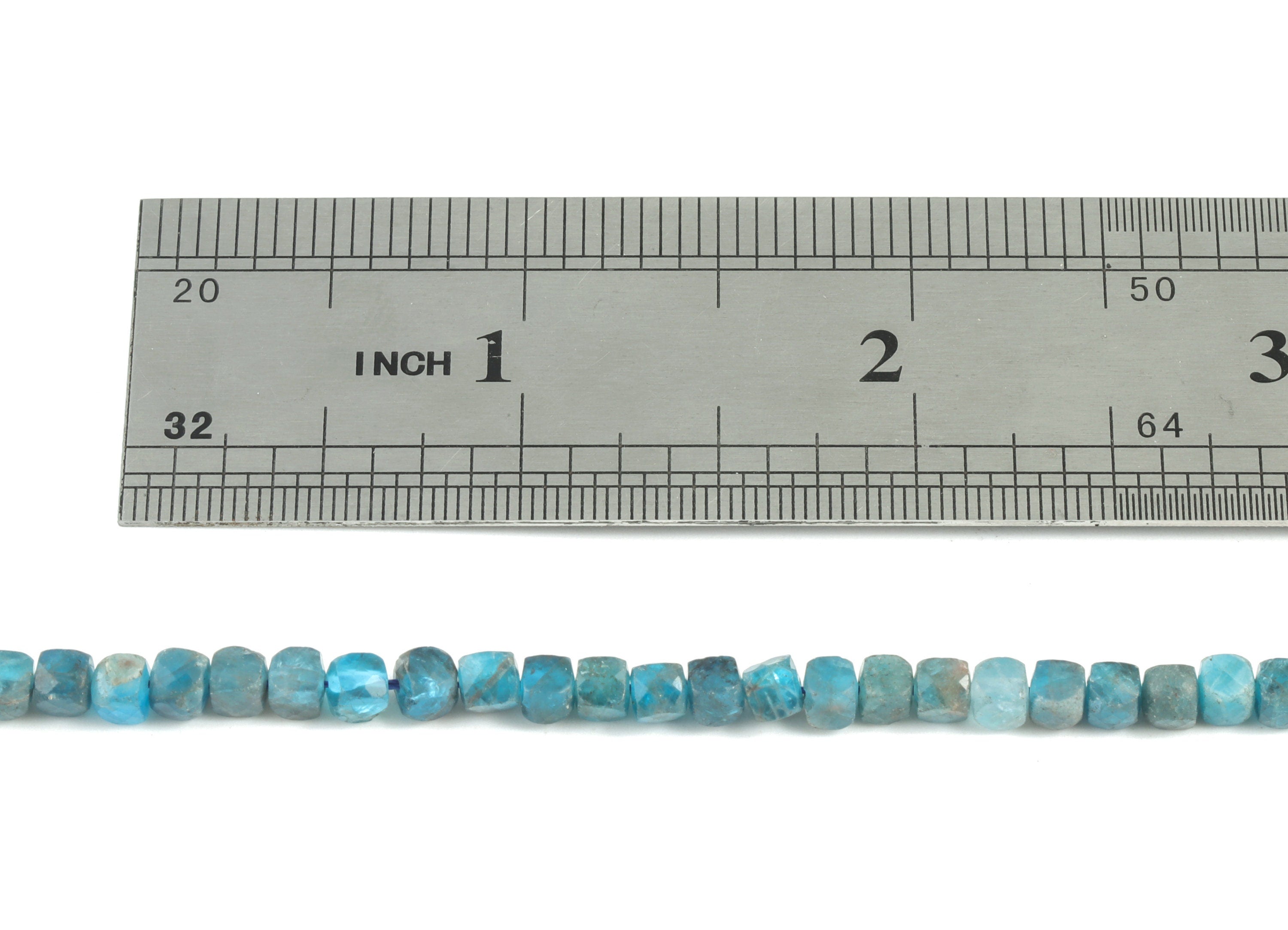 Apatite Cube Beads 4mm - 15.5 inch - Faceted Cube Gemstone Beads - Natural Stone Beads - 4x4mm - NS1135 - DOMEDBAZAAR
